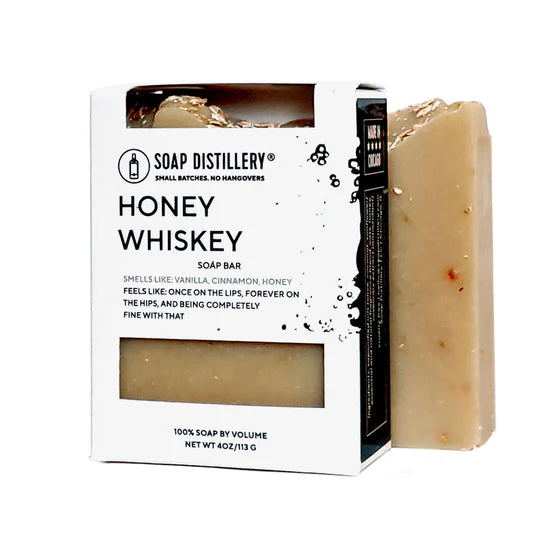 Honey Whiskey Scented Bar Soap by Soap Distillery - Handmade Natural Soap for Men & Women, Perfect for Gifts, Bath & Shower, Spa & Self-Care Relaxation