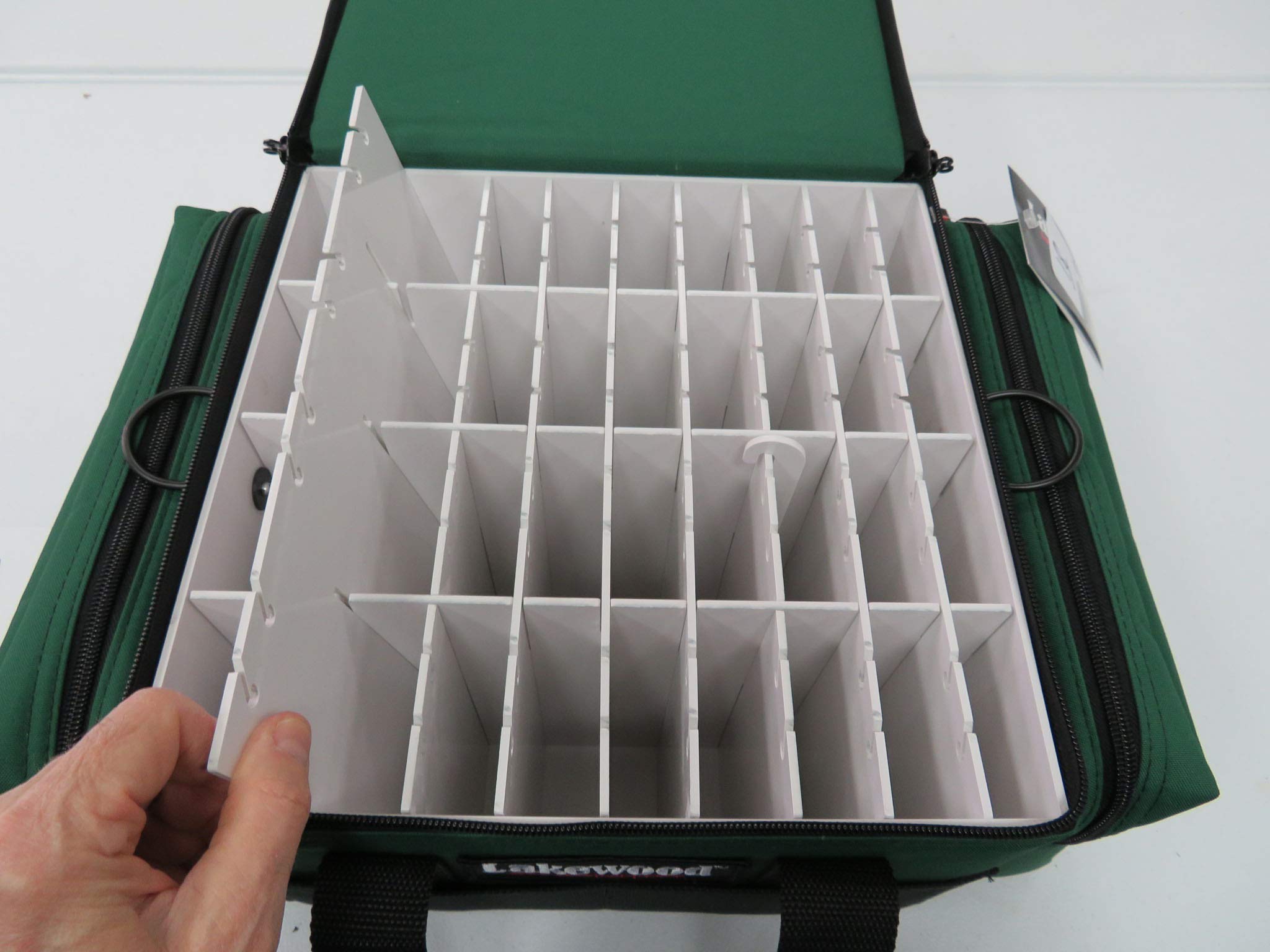 Lakewood Fishing Green Lure Caddy Tackle Box with Adjustable Hanging Lure Dividers - Waterproof Fishing Gear Storage for Bass, Trout & Saltwater Fishing