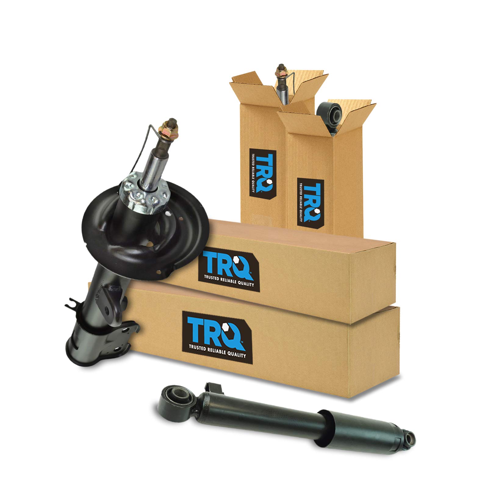 TRQ Front and Rear Shock & Strut Kit - Compatible with 2010-2012 Hyundai Santa Fe & 2011-2013 Kia Sorento - High-Performance Shock Absorber Strut Assembly for Smooth Ride & Enhanced Stability - Perfect for Off-Roading, Daily Commuting & Towing