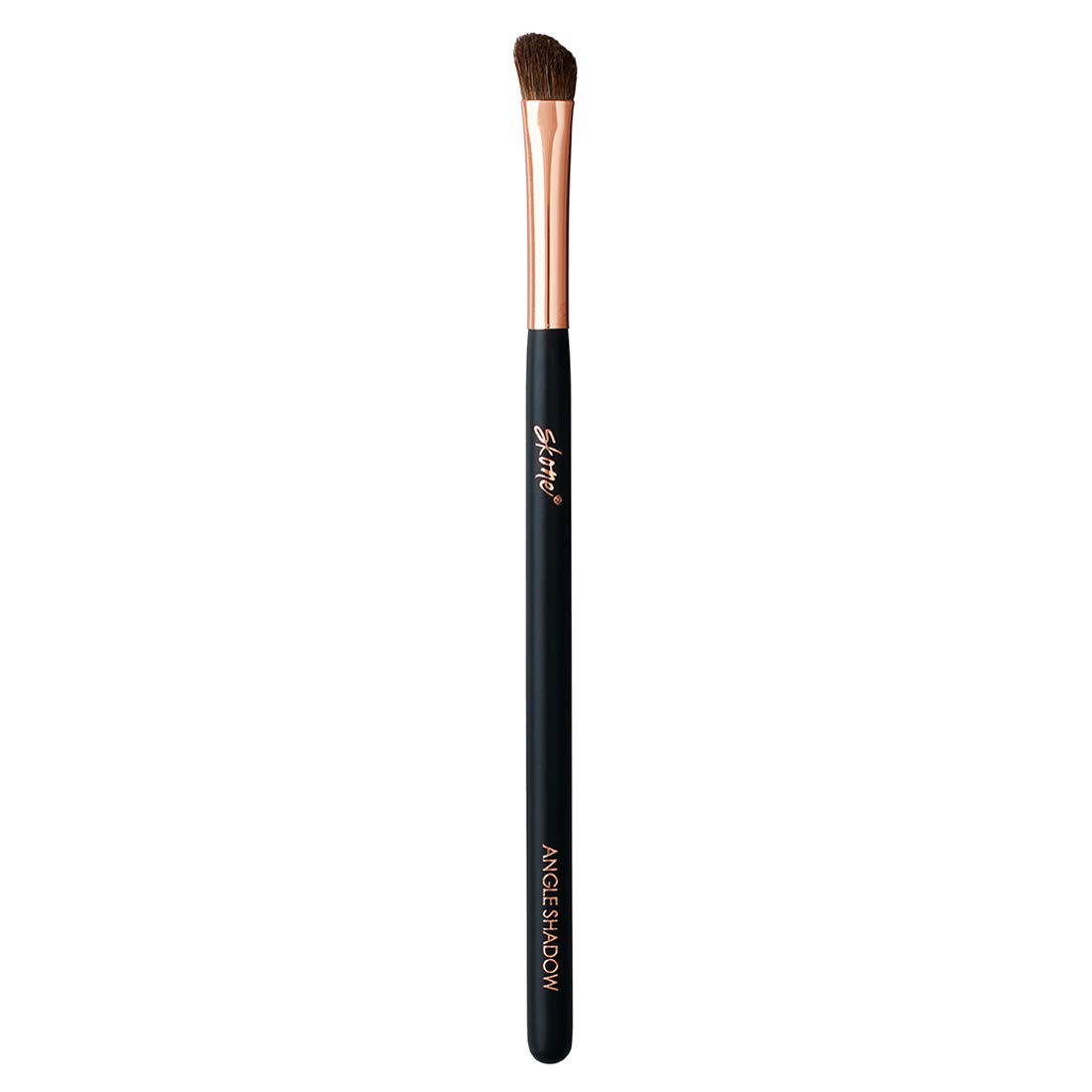 Skone Cosmetics Professional Angled Eyeshadow Brush - Premium Rose Gold & Black Synthetic Bristles - Soft Nylon Angled Shading Brush for Precise Eye Makeup - Perfect for Smokey Eyes, Eyeliner & Contouring