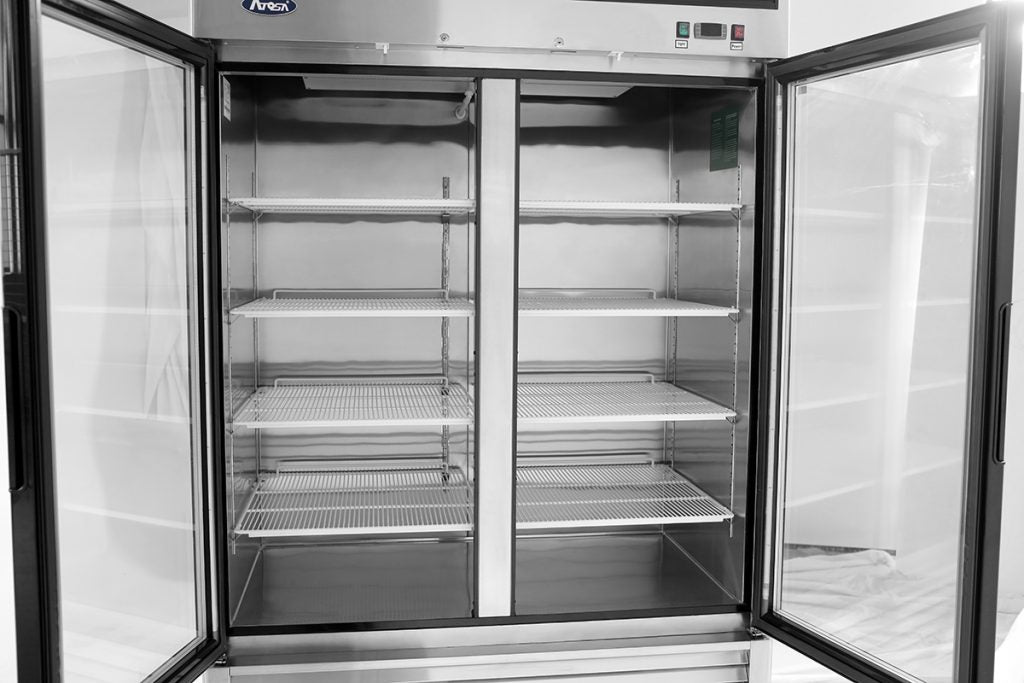 Atosa 54-Inch Commercial Merchandiser Freezer with 2 Glass Doors - Stainless Steel Display Case for Restaurants, Grocery Stores & Convenience Shops