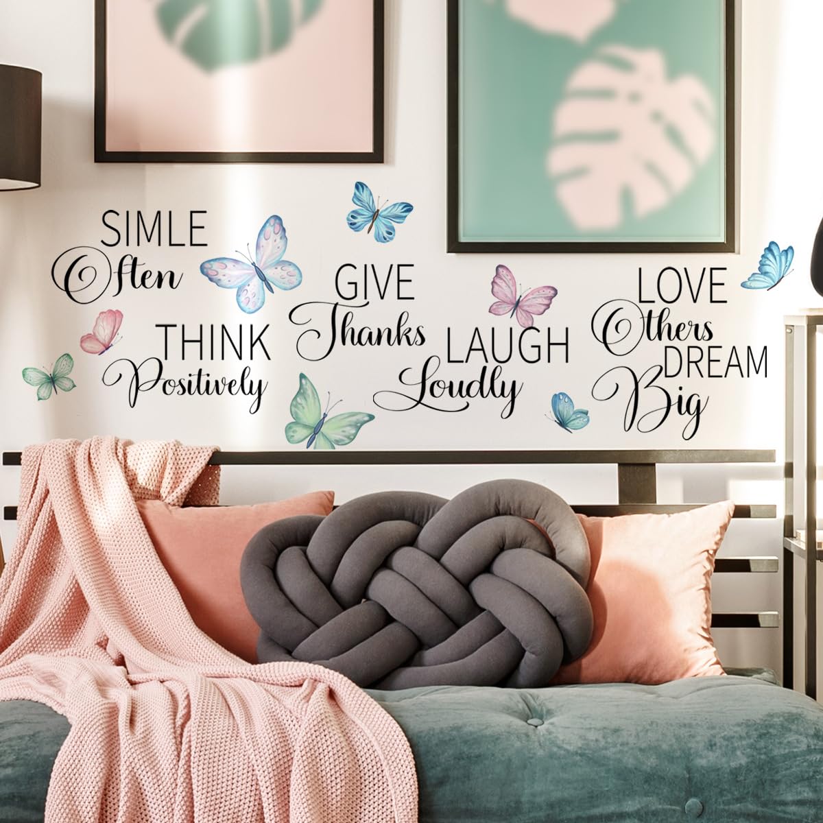 Inspirational Butterfly Wall Decals with Bible Verses - Motivational Quotes Peel & Stick Wall Stickers for Home Decor, Teen Girls Bedroom, Study Room & Classroom - Removable Wall Murals for Faith-Based Encouragement & Positive Vibes