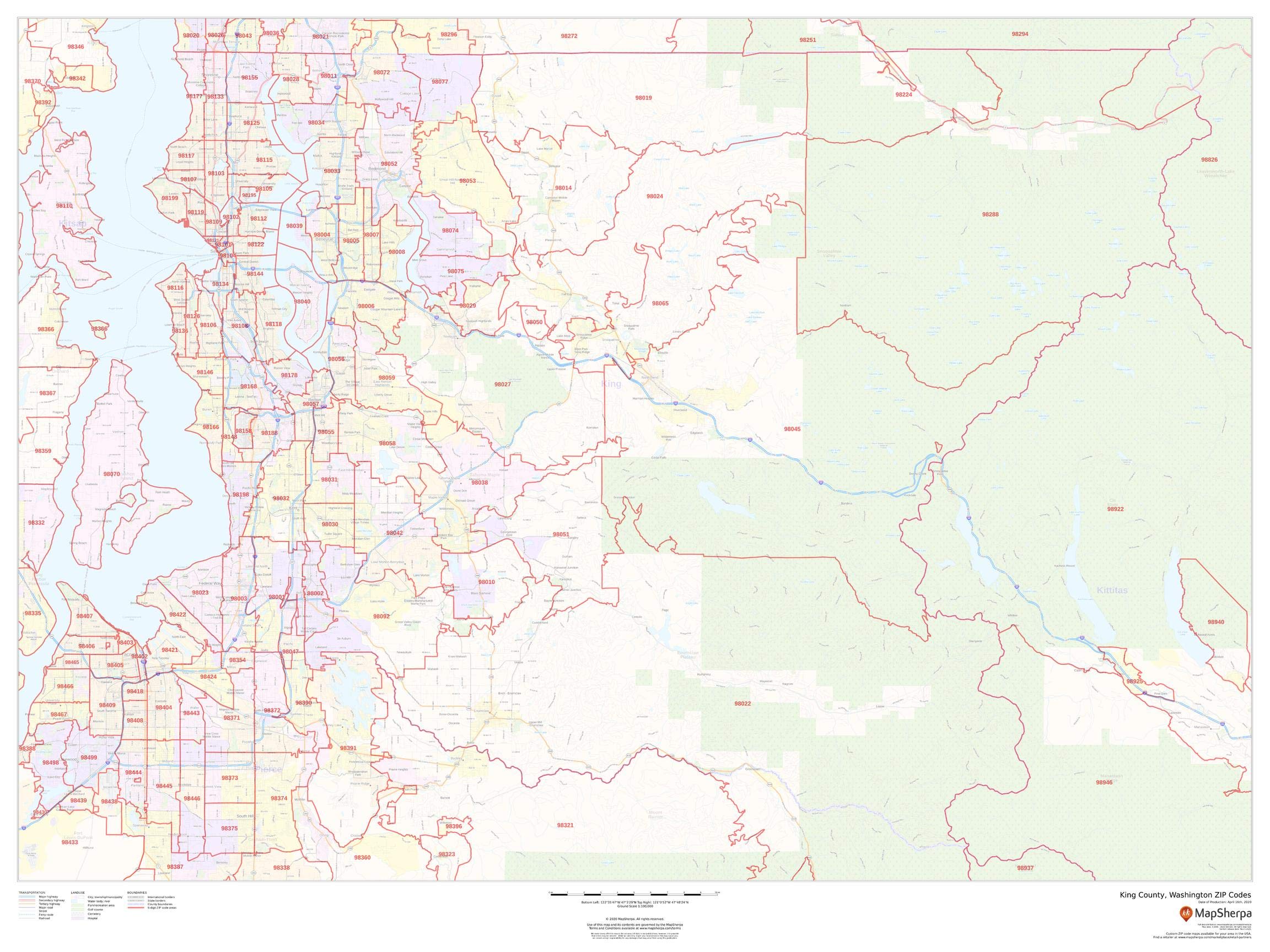 King County Washington Zip Code Map - 48