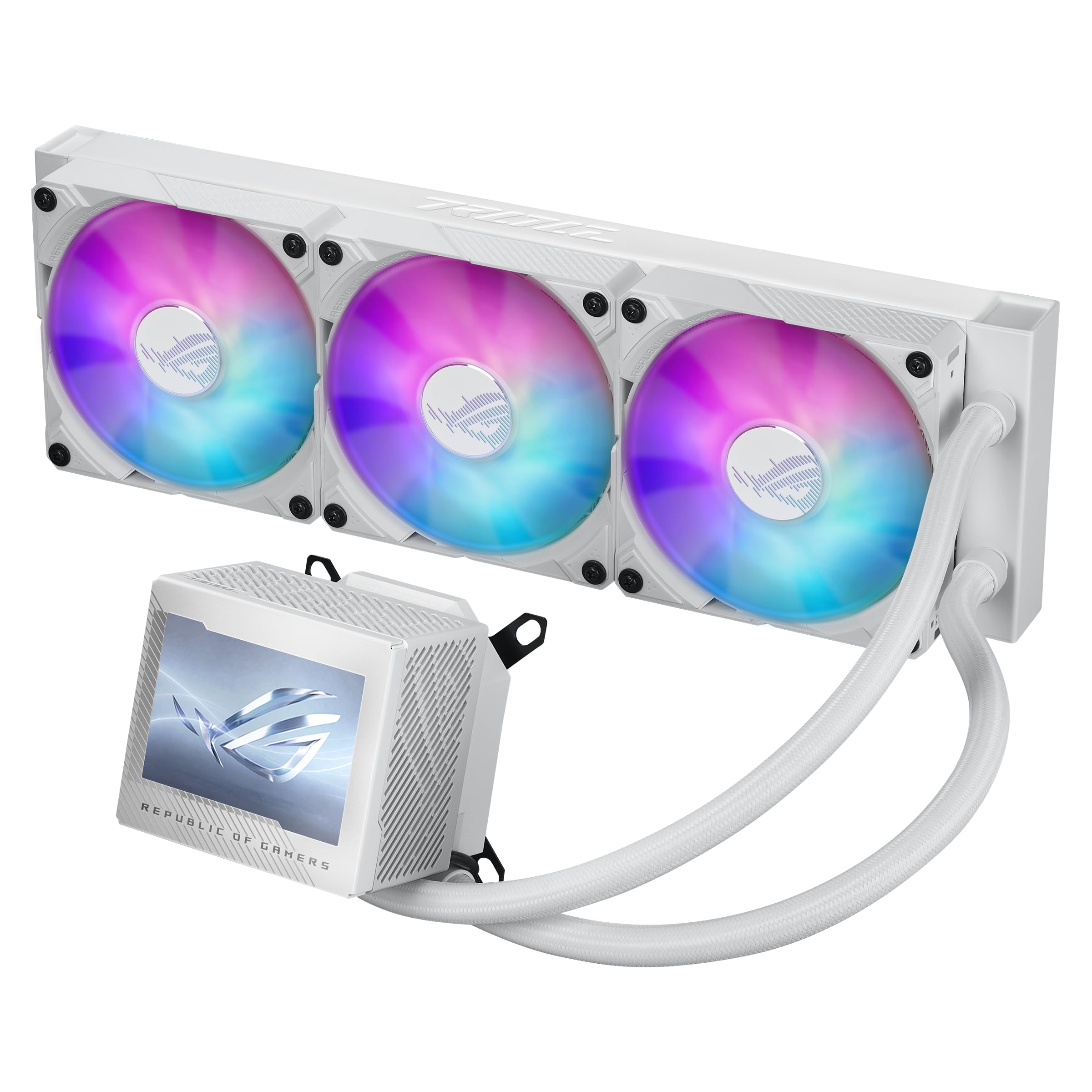 ASUS ROG Ryujin III 360 ARGB White AIO Liquid CPU Cooler - 360mm Radiator, 8th Gen Asetek Pump, 3x 120mm Magnetic ARGB Fans (Daisy Chain), 3.5