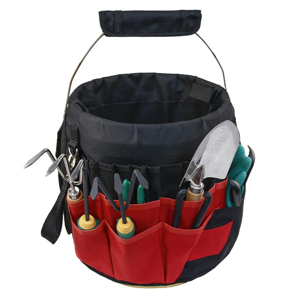 Heavy Duty Gardening Tool Belt Bag with 42 Pockets - Waterproof Oxford Fabric Garden Bucket Bag for Outdoor Planting, Yard Work & Lawn Care - Perfect Tool Organizer for Landscaping, Weeding & Professional Gardeners