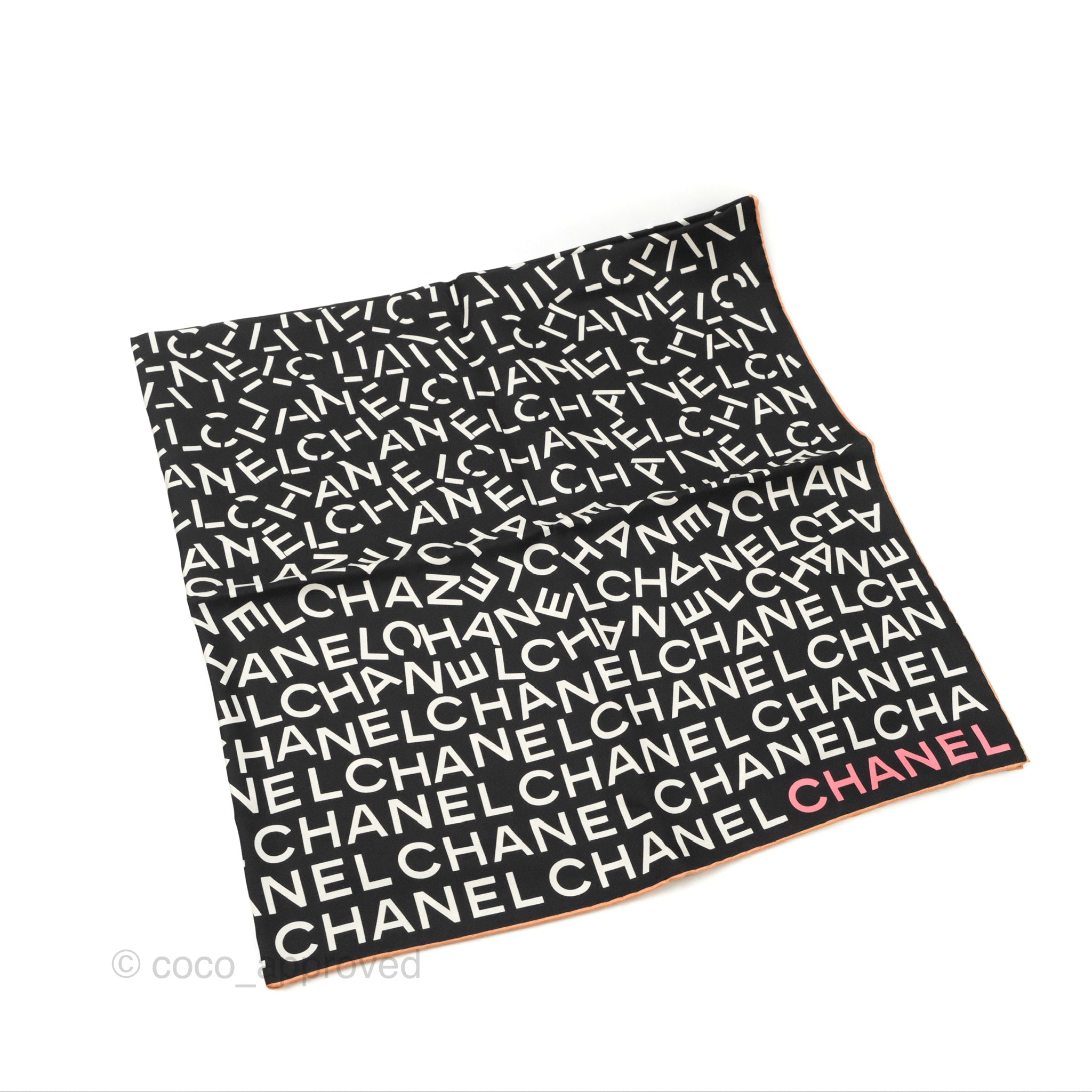 Chanel CC Silk Square Scarf 90 - Black & White Luxury Fashion Scarf for Women | Perfect for Elegant Outfits, Gift Giving & Special Occasions