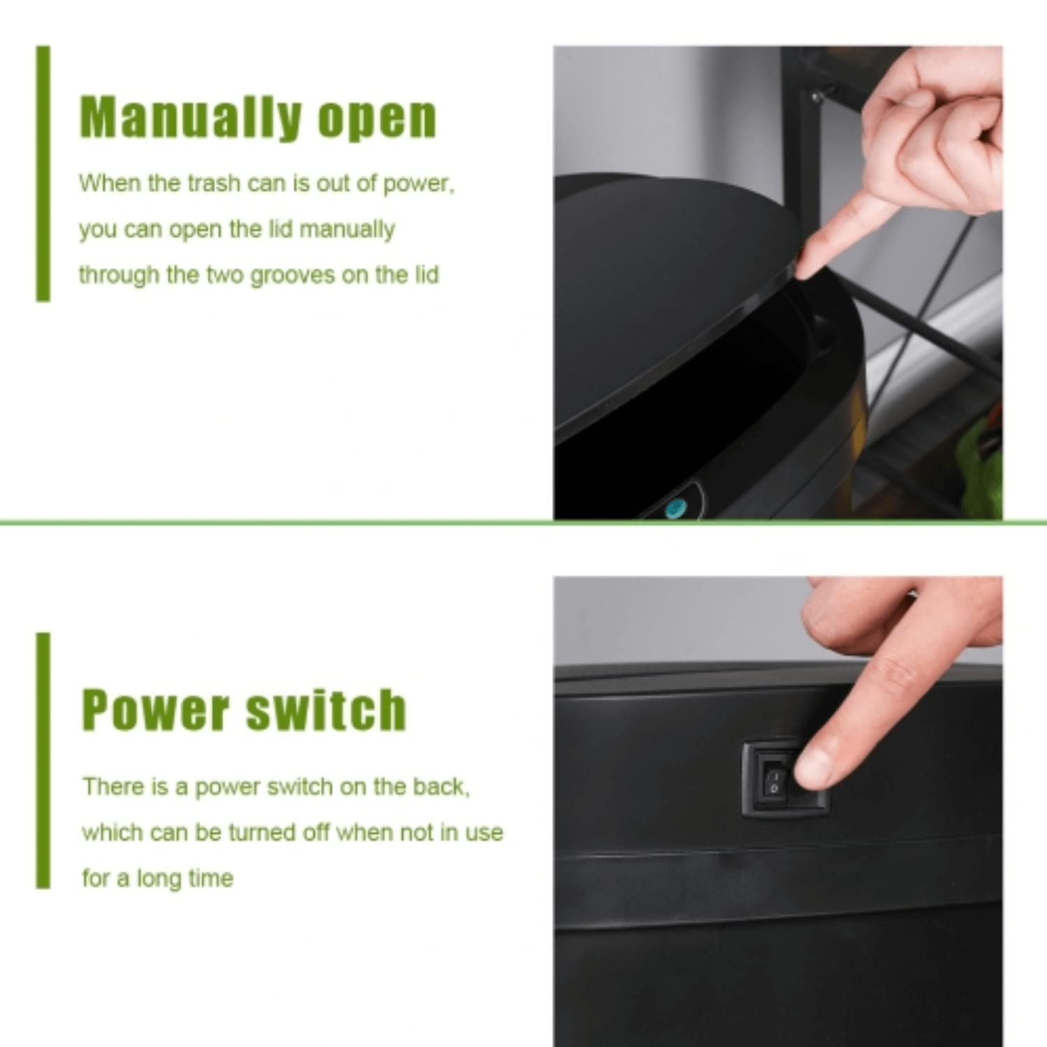 Automatic Touchless Motion Sensor Trash Can - 13 Gallon/50L Stainless Steel Kitchen Garbage Bin with Lid, Brushed Metal Design for Home, Office & Restaurant Use - White (Ideal for Indoor Waste Disposal)