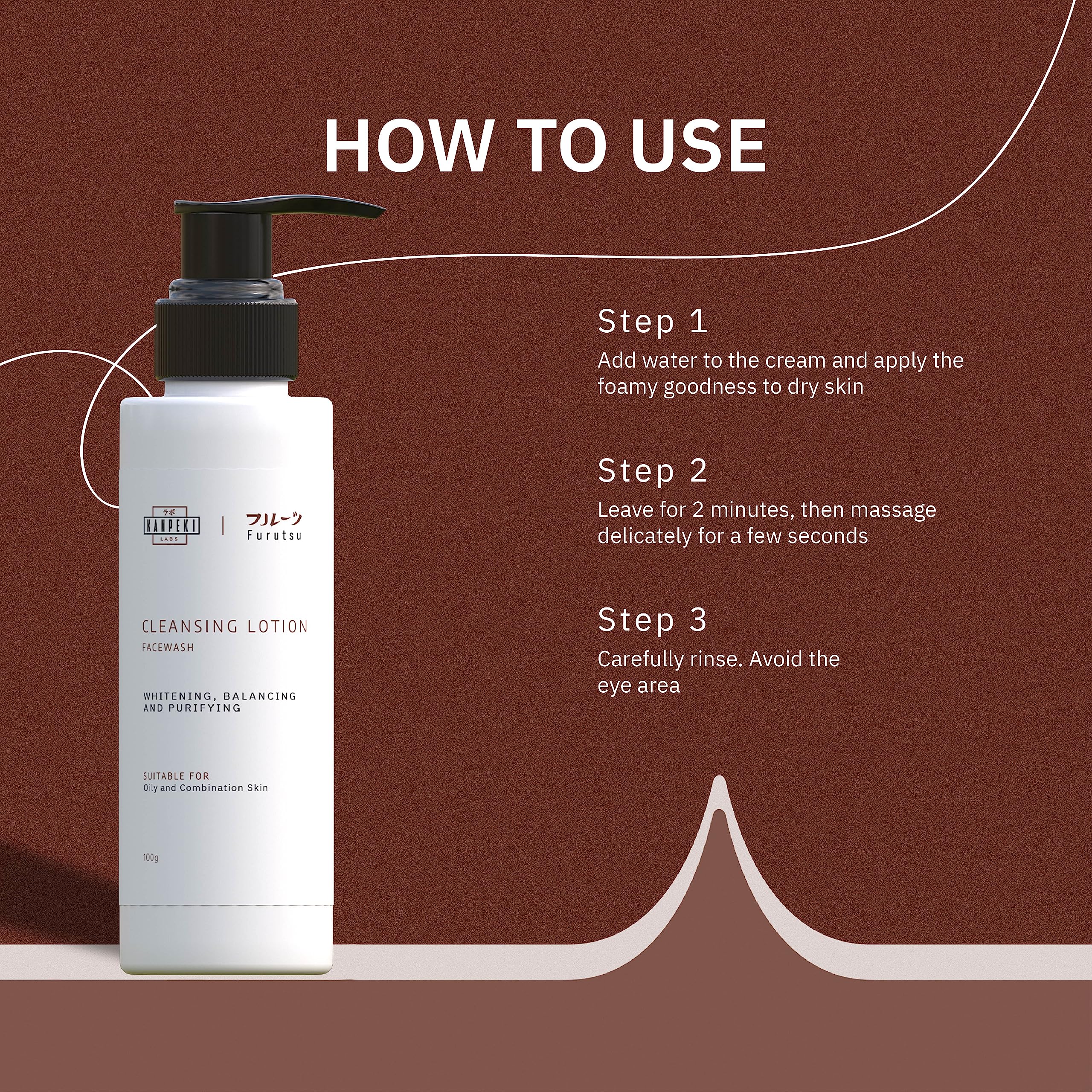 Kanpeki Labs Furutsu Cleansing Lotion - Oil Control Face Wash for Oily & Combination Skin | Brightening & Purifying Formula, 100g | Daily Deep Cleansing for Acne-Prone & Sensitive Skin