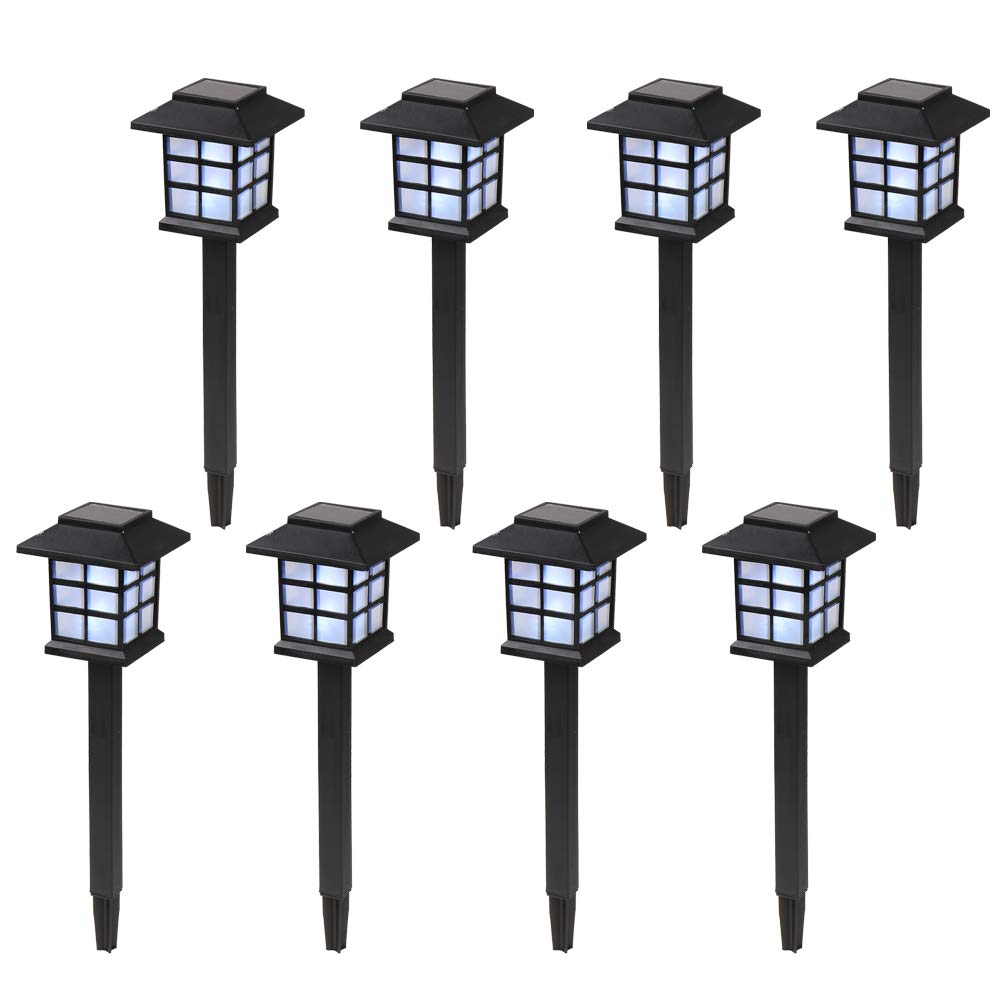 OUVITA Solar Garden Lights - Waterproof LED Pathway Lights for Outdoor Yard & Driveway (8 Pack) - Perfect for Patio & Landscape