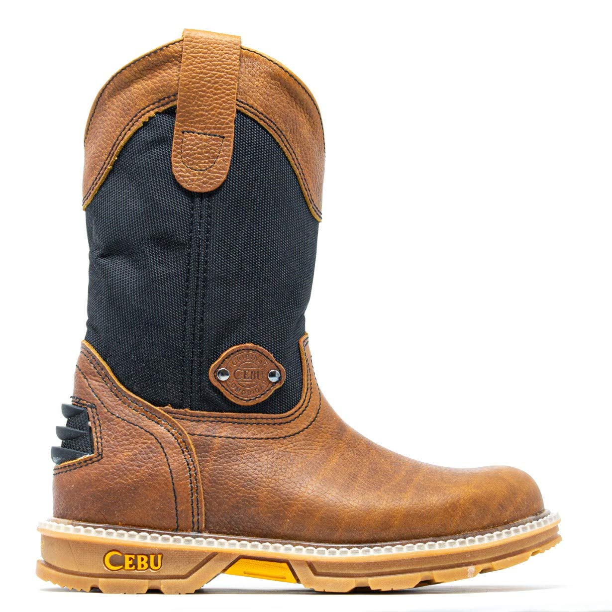 CEBU Men's HL100 Soft Toe Work Boots - 10 Inch Breathable Heavy Duty Safety Shoes, Oil & Acid Resistant, Slip Resistant, Pull-On Design for Warehouse, Construction, Manufacturing & Outdoor Work