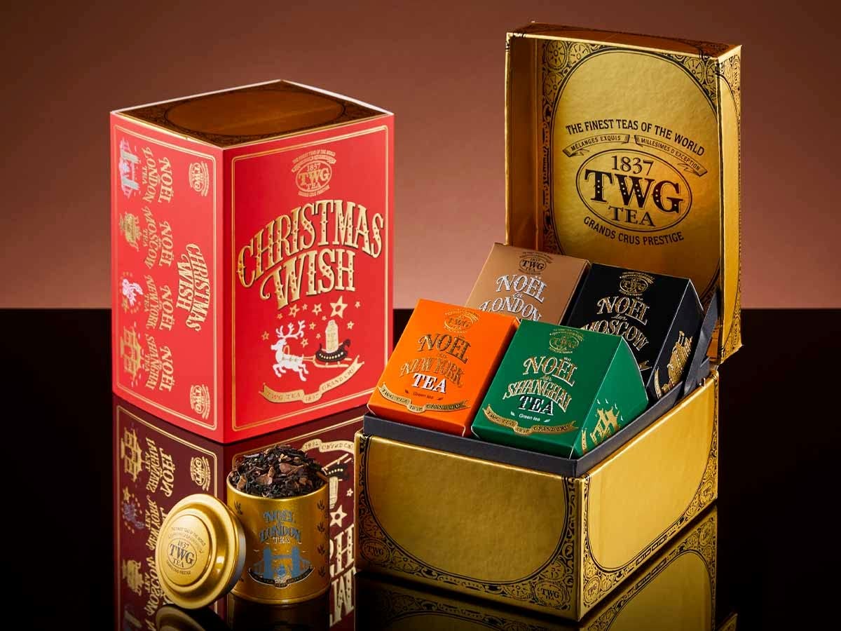 Premium TWG Tea & Candle Gift Set - Christmas Wish Tea Collection | Luxury Tea Gifts for Holidays, Home Relaxation & Spa Nights