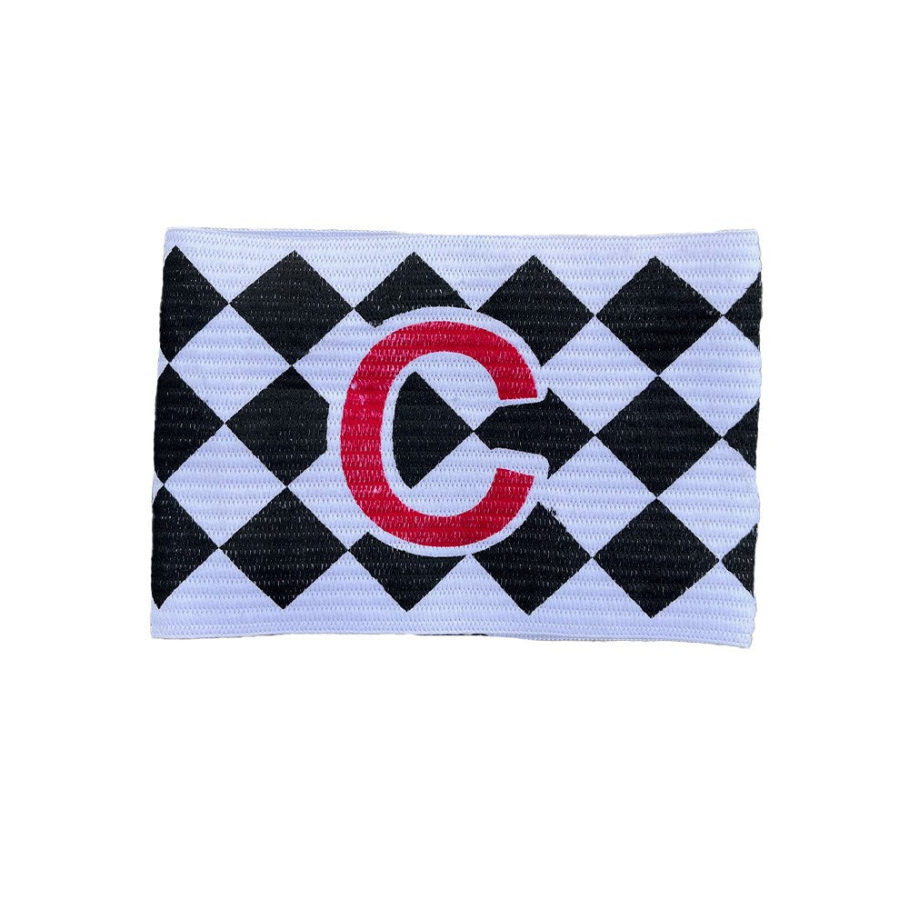 Captain's Senior Armband with Diamond Accents - White & Black - Perfect for Soccer Matches, Team Leadership & Sports Events