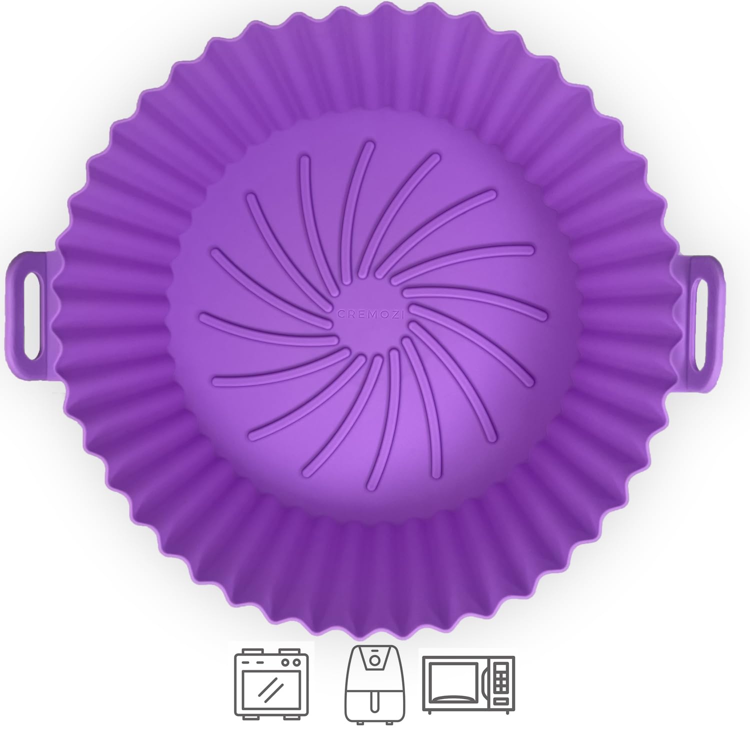 8 Inch Air Fryer Silicone Liners - Non-Stick, BPA Free & Reusable - Fits 3-5 Quart Air Fryer Pots - Microwave & Oven Safe - Round Shape in Red, Gray, Blue, Purple, Pink - Perfect for Healthy Cooking & Easy Cleanup