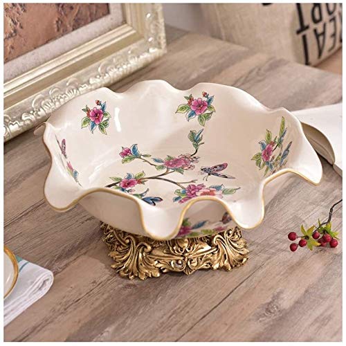 Elegant Ceramic Cake Stand with Glass Dome - European Style Multifunctional Fruit Plate for Desserts, Snacks & Nuts | Perfect for Home Kitchen, Living Room Decor & Party Serving