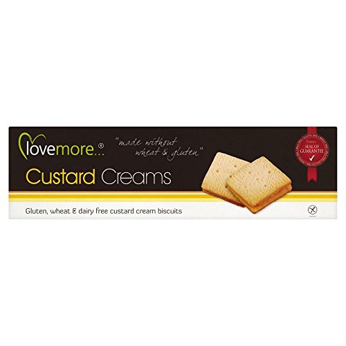 Lovemore Gluten Free Custard Cream Cookies 110g - Delicious Dairy-Free Snacks for Tea Time, Parties & Gift Giving