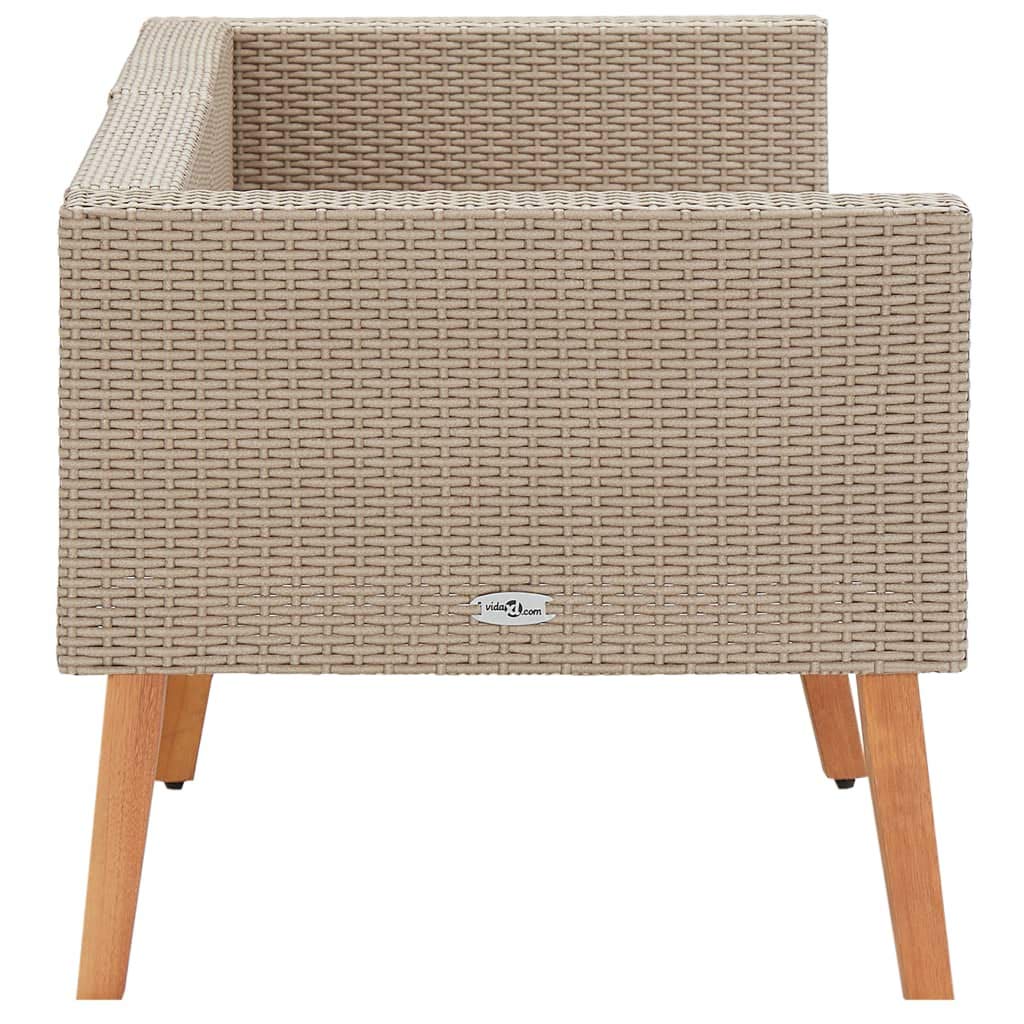 2-Seater Patio Sofa with Cushions - Weather-Resistant Poly Rattan Outdoor Furniture in Beige - Perfect for Garden, Deck, Poolside or Backyard Relaxation