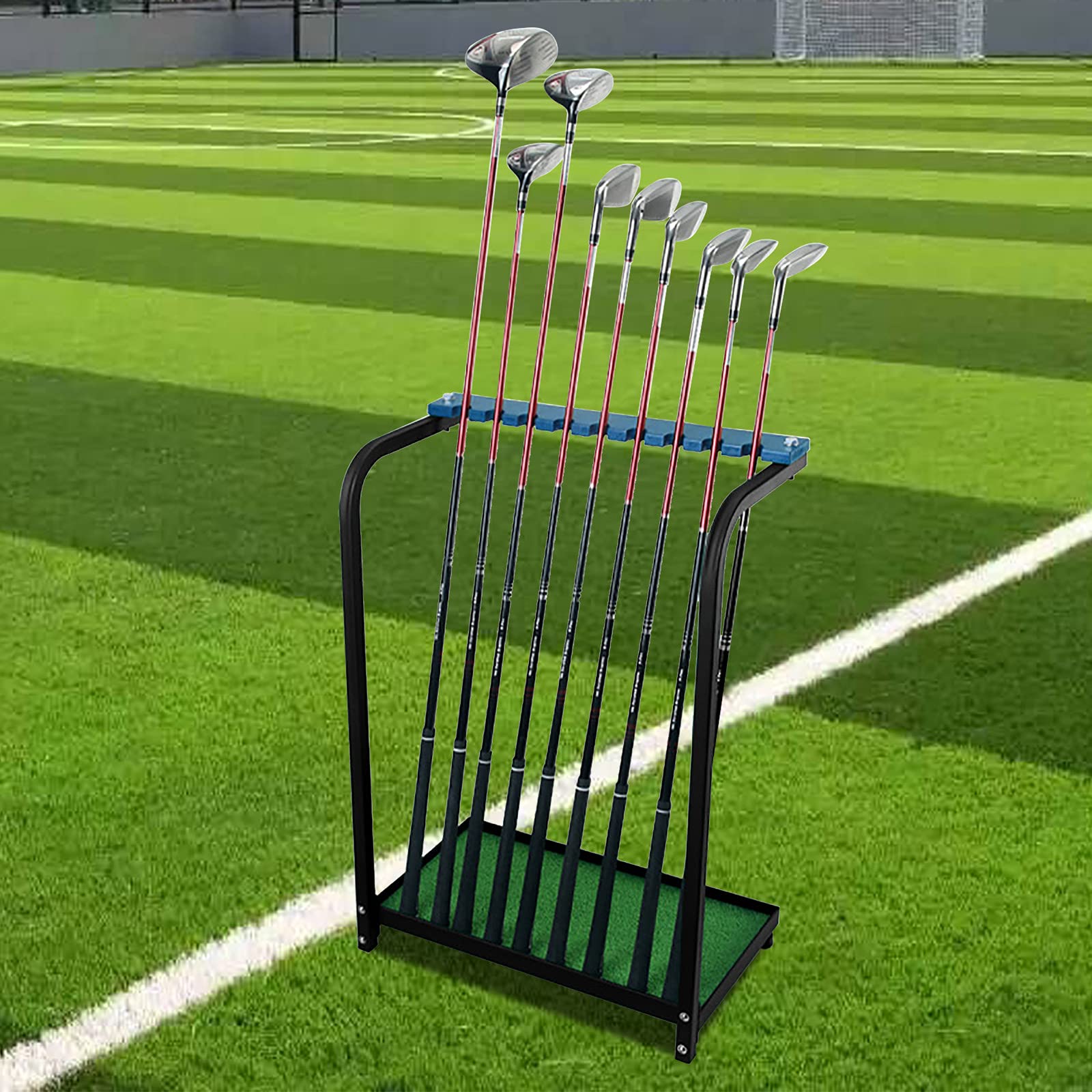 OUKANING Golf Club Organizer Stand - 9/18/27 Hole Metal Golf Putter Rack - Durable Golf Club Display Shelf for Home, Garage & Golf Course Storage