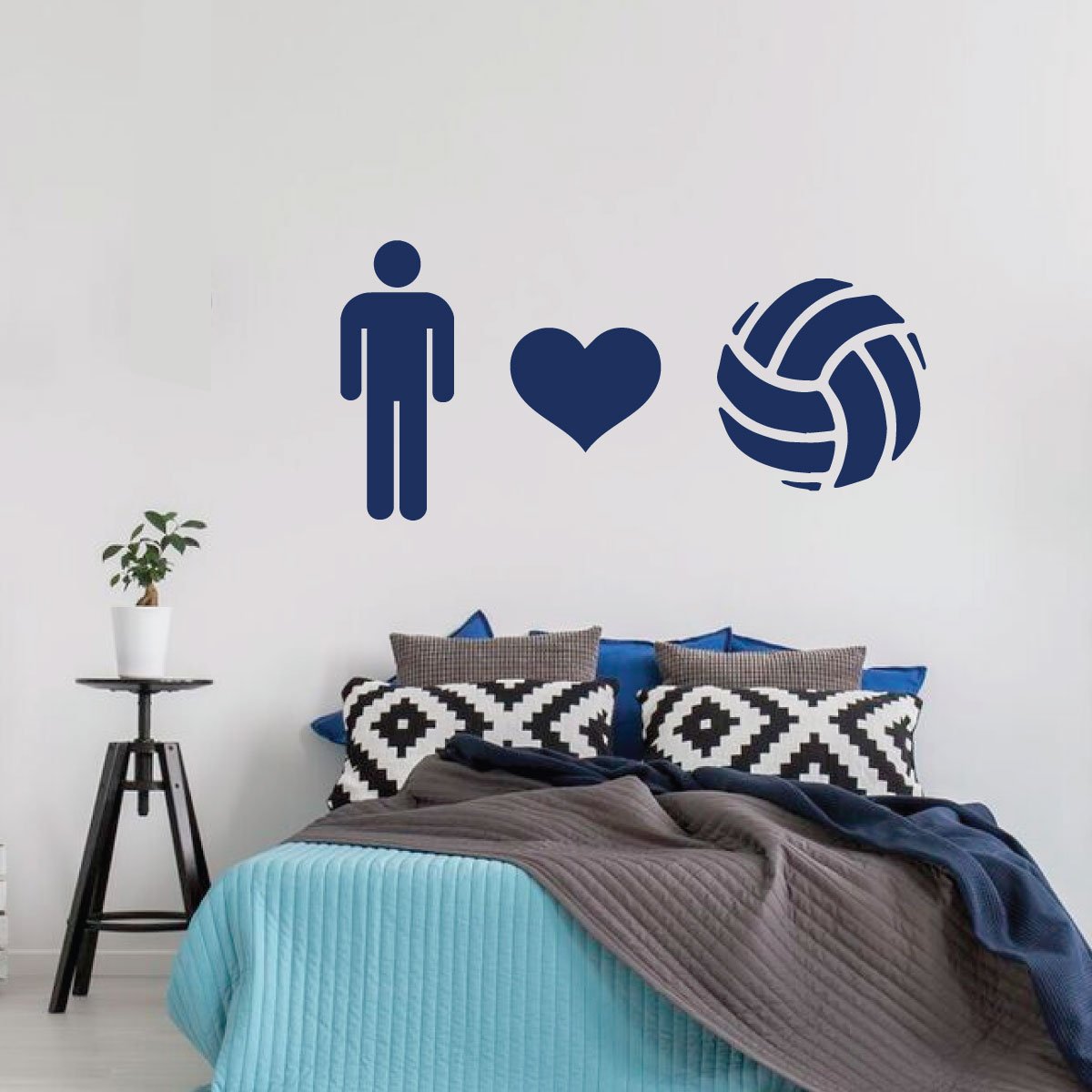 Heart Volleyball Wall Decal - Premium Vinyl Sports Decor for Boys Bedroom, Playroom & Game Room - Perfect for Sports Lovers & Team Spirit Decorations