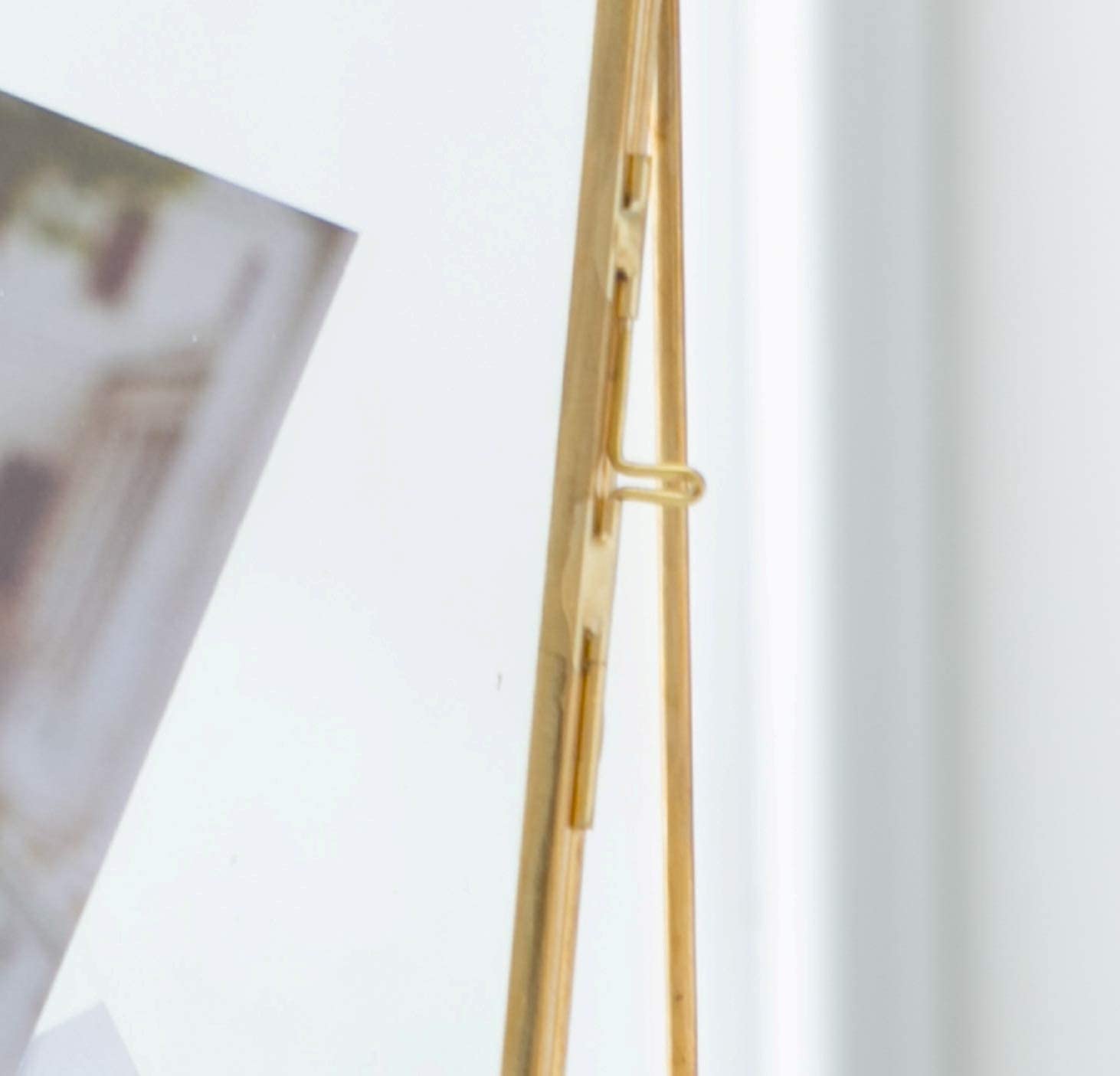 Large Rectangle Gold Picture Frame - 9.5x11.5 Inch Double Glass & Golden Metal Photo Frame for Family Photos, Desk, Vanity, Dresser | Nordic Home Decor for Bedroom, Living Room, Office & Gift Giving