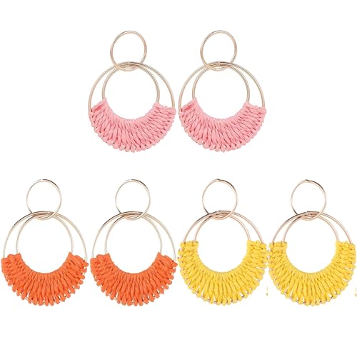 3pairs orange pink yellow