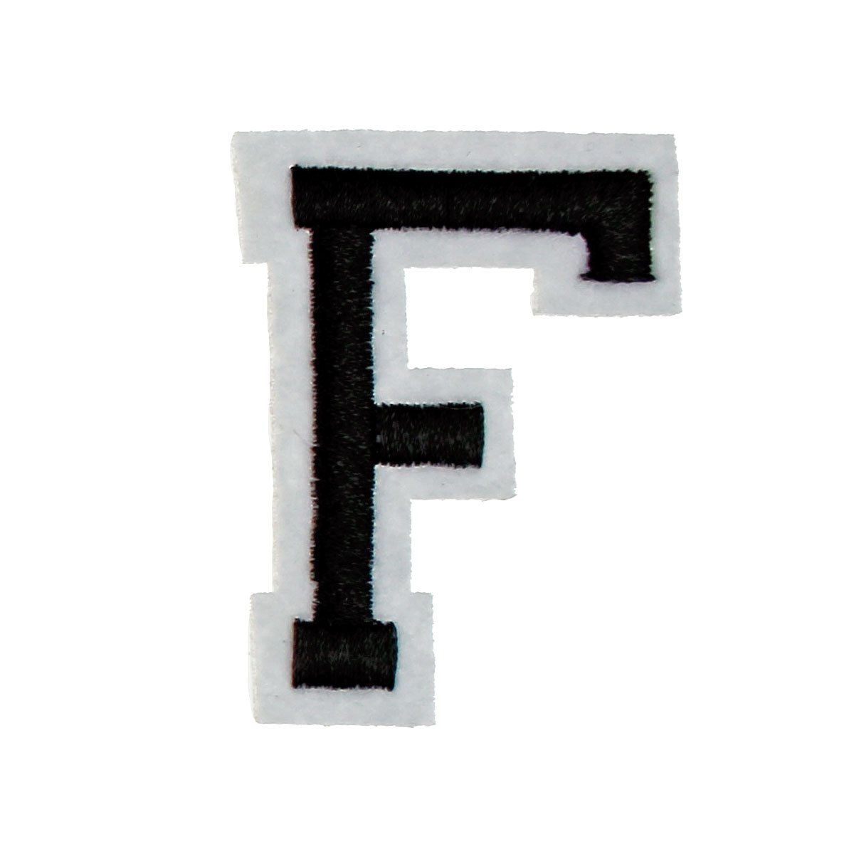 RECHERE Embroidered Iron-On Letter Patch - Uppercase Alphabet Applique in Black (Size F) | Perfect for DIY Clothing, Bags, and Custom Crafts