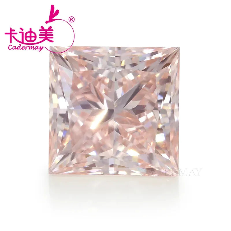 CADERMAY VS1 Clarity CVD Lab Grown Diamond - Square Cut Fancy Pink Loose Stone for Fine Jewelry Making & Wedding Rings | Engagement, Anniversary & Bridal Jewelry Designs