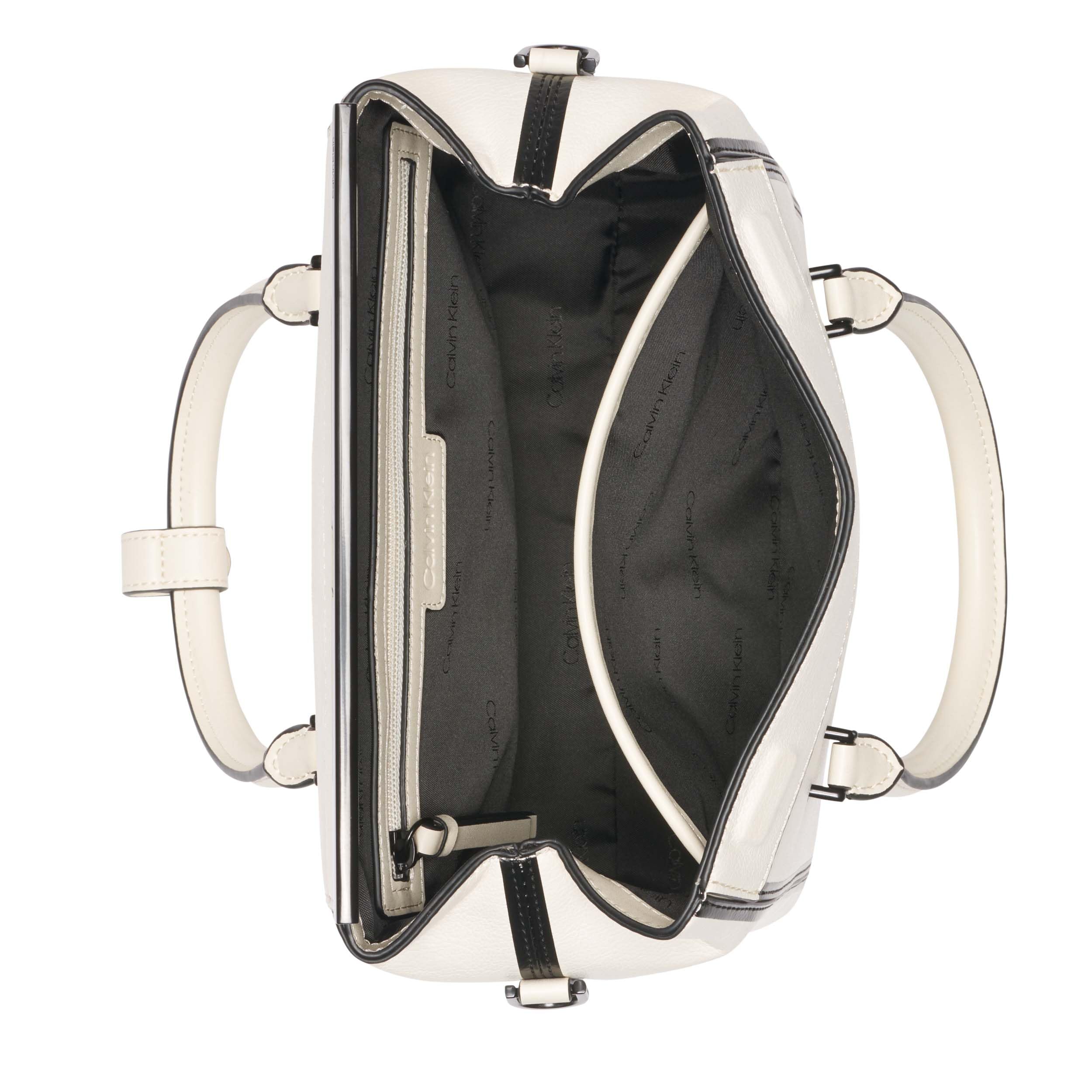 Calvin Klein Perry Organizational Dome Satchel - Stylish Leather Handbag for Women, Perfect for Work, Travel & Everyday Use
