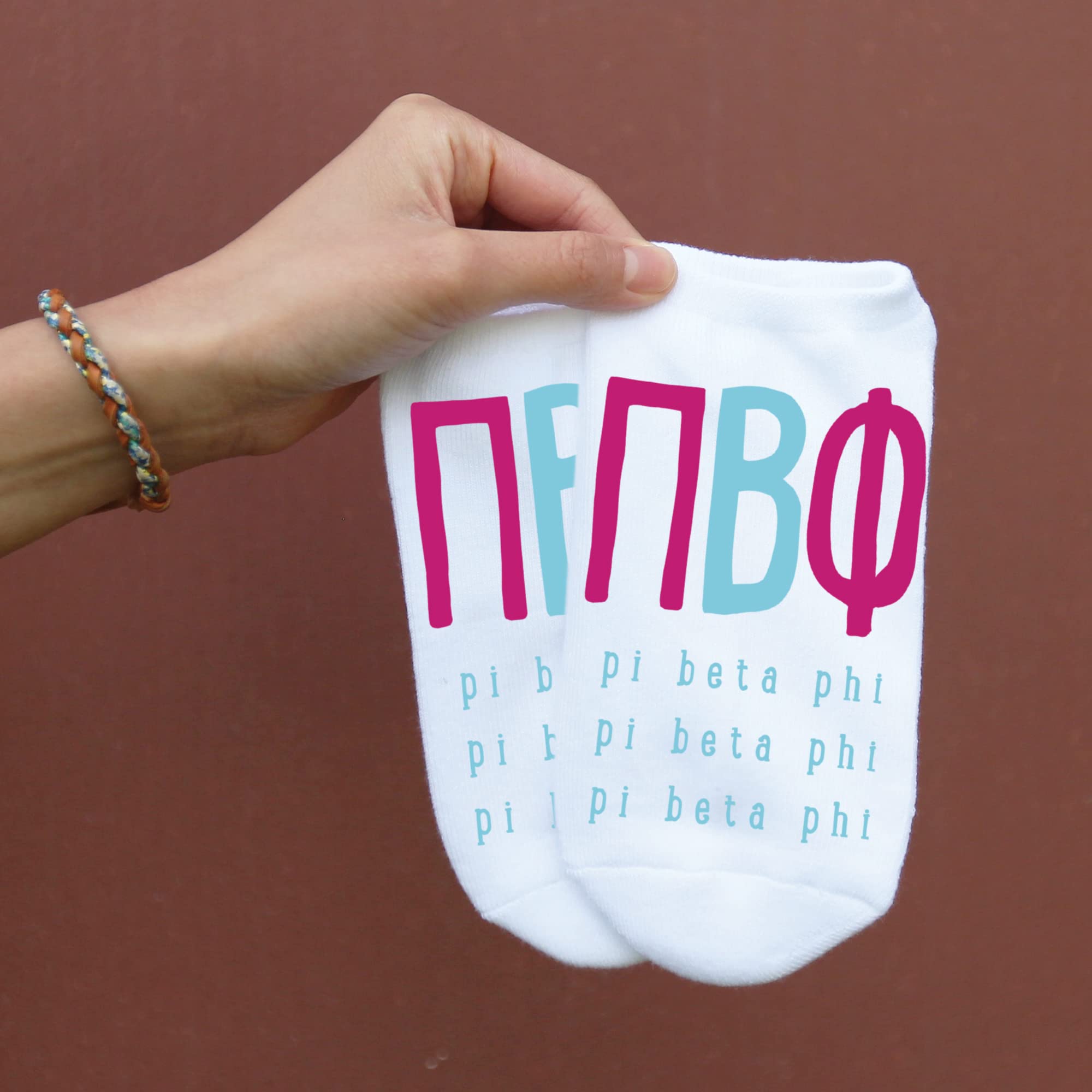 Custom Printed Greek Letter Sorority Socks for Women & Girls - Large Alphabet Design, Comfortable Cotton Crew Socks - Perfect for College, Gifts & Sisterhood Events