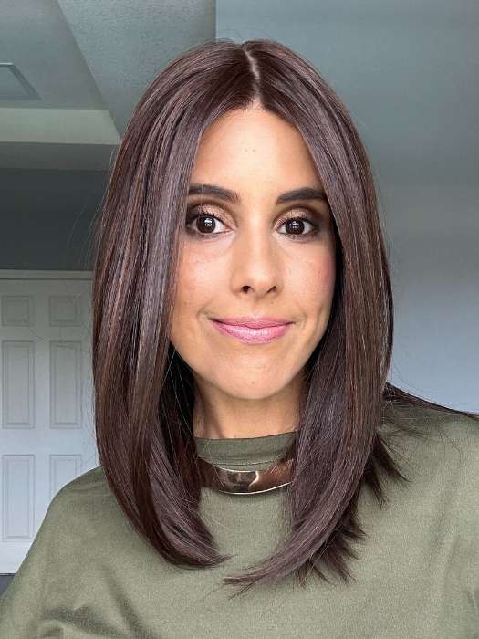 HF Synthetic Lace Front Wig with Mono Part - Natural Looking Straight Hair for Women | Perfect for Cosplay, Daily Wear & Special Occasions