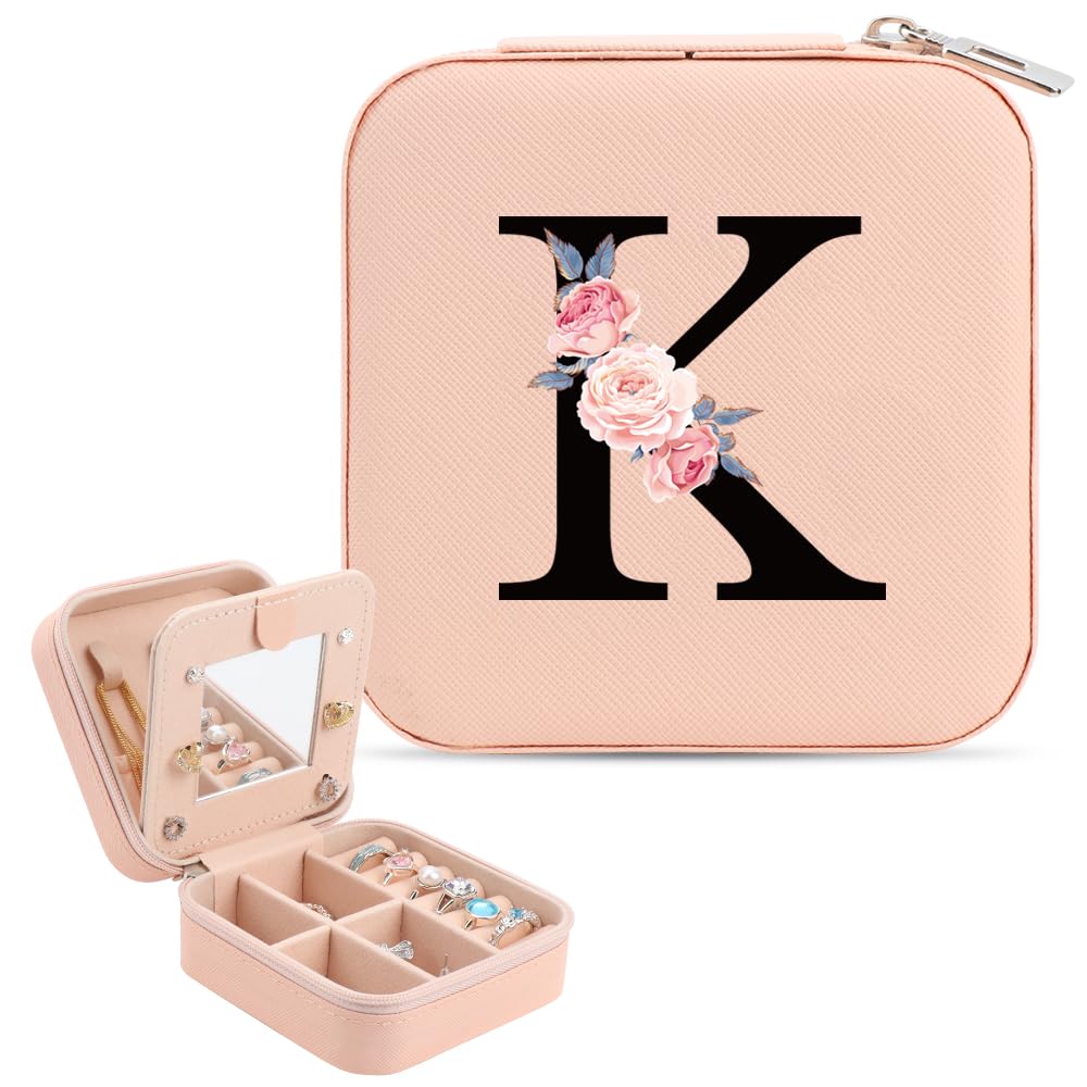 WALLFID Girls Jewelry Box - Portable Travel Jewelry Organizer with Mirror, Small Jewelry Storage Case for Kids - Perfect Birthday Gift & Travel Essential for Little Girls - Great for Home, Travel & Sleepovers