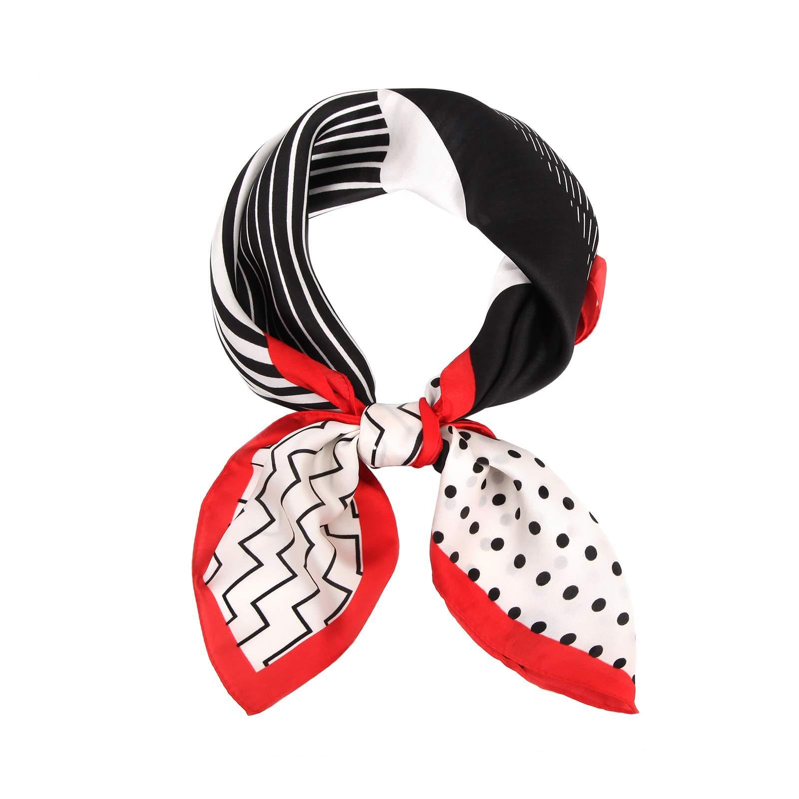 MEANBEAUTY 27.5 Inch Square Silk-Like Head Scarf for Women - Satin Bandana Headwrap & Neck Scarf - Perfect for Church, Beach, Fashion & Hair Protection