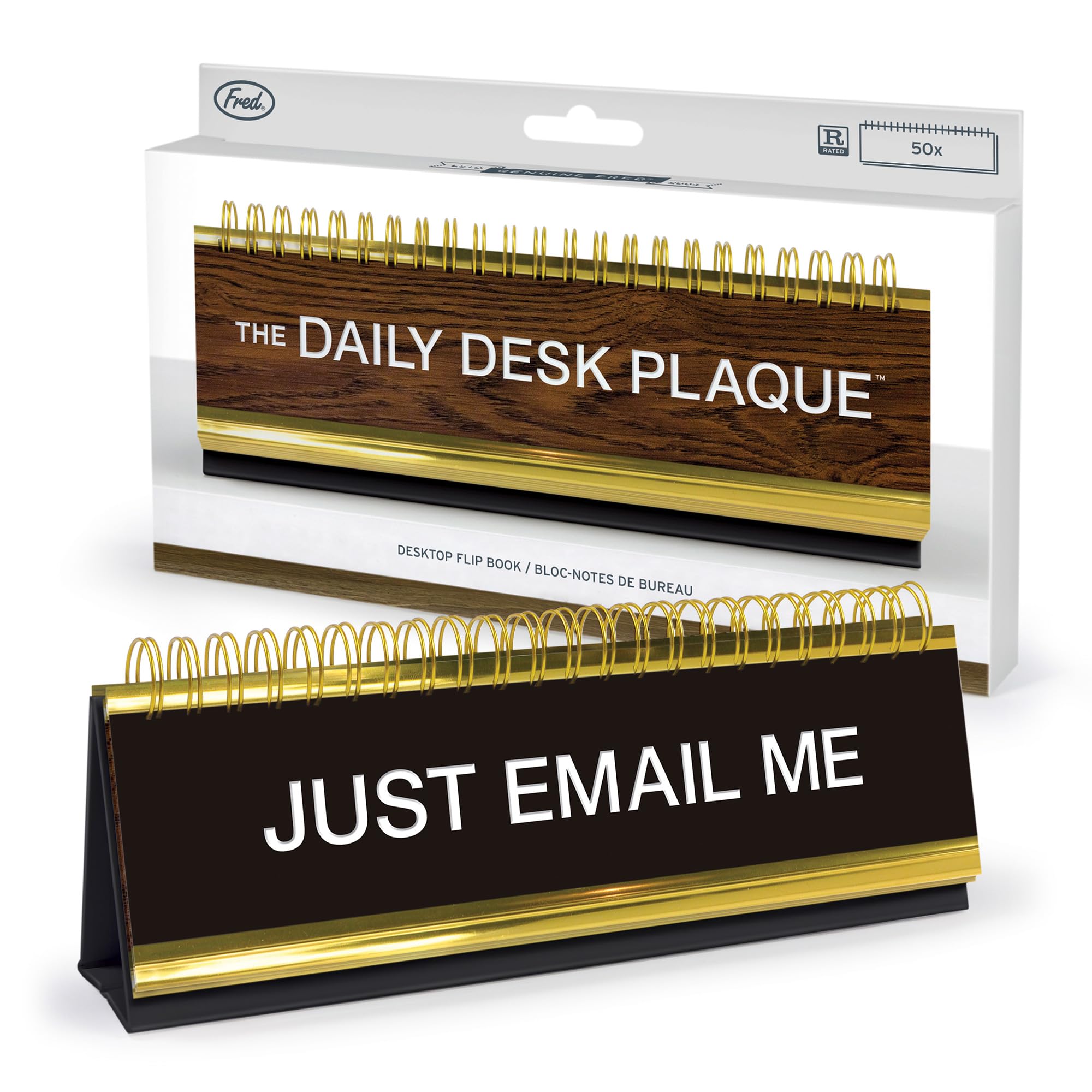 Genuine Fred Daily Desk Plaque - Motivational Desktop Flip Calendar with Inspirational Quotes | Perfect Office Decor for Workstations, Desks & Home Offices