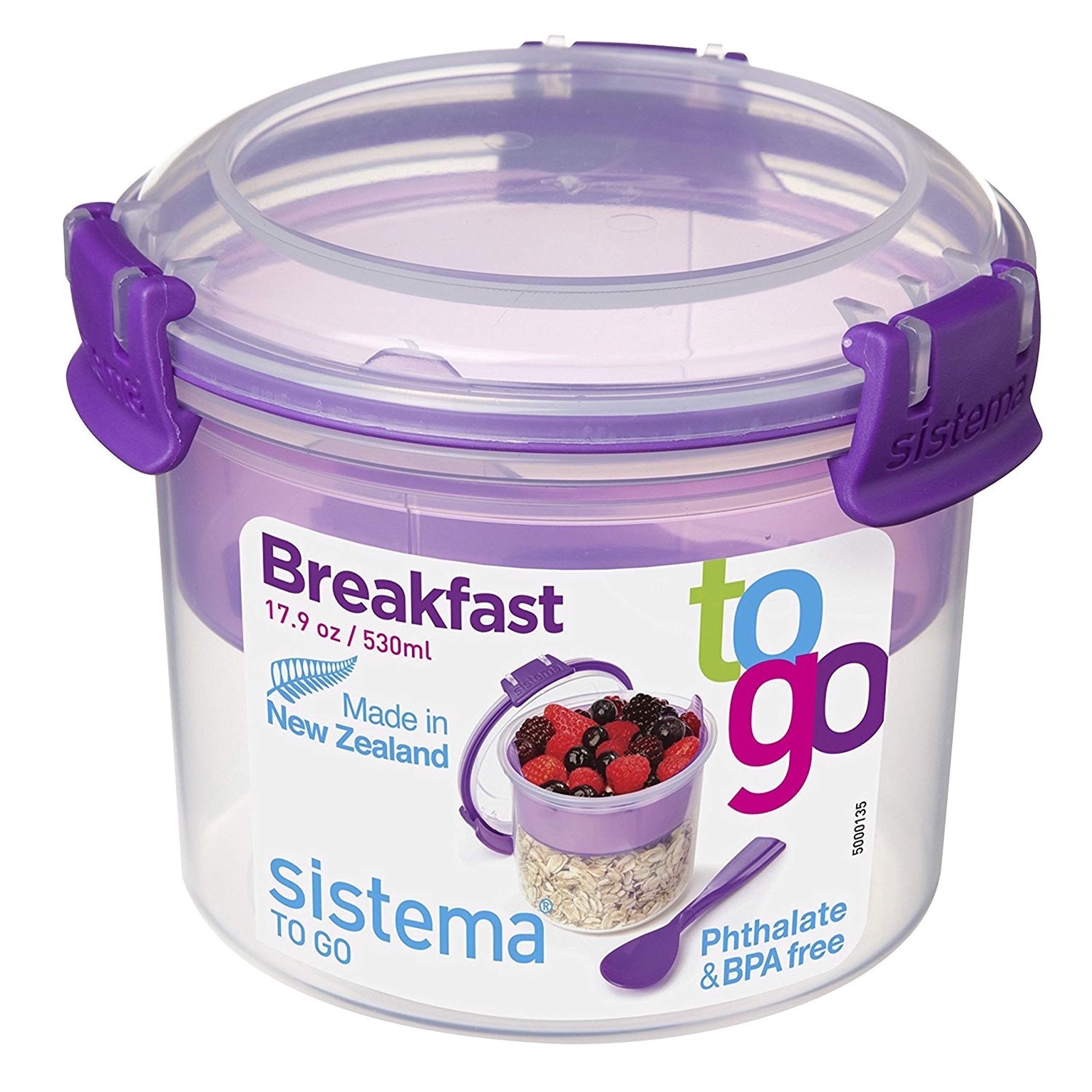 Sistema To Go Collection - BPA-Free Plastic Food Storage Containers for Breakfast, Lunch & Meal Prep | Microwave & Dishwasher Safe