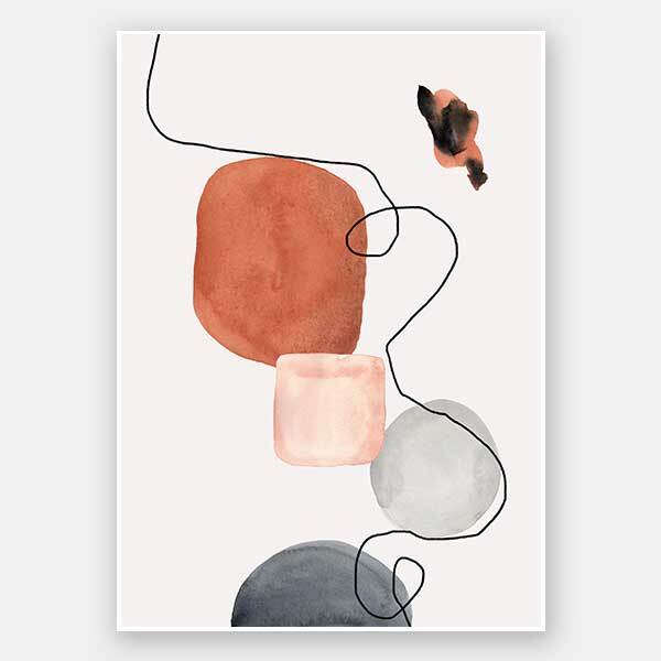 Down the Line Unframed Art Print - Modern Wall Decor for Living Room, Bedroom & Office | Unique Abstract Artwork for Home & Office Spaces