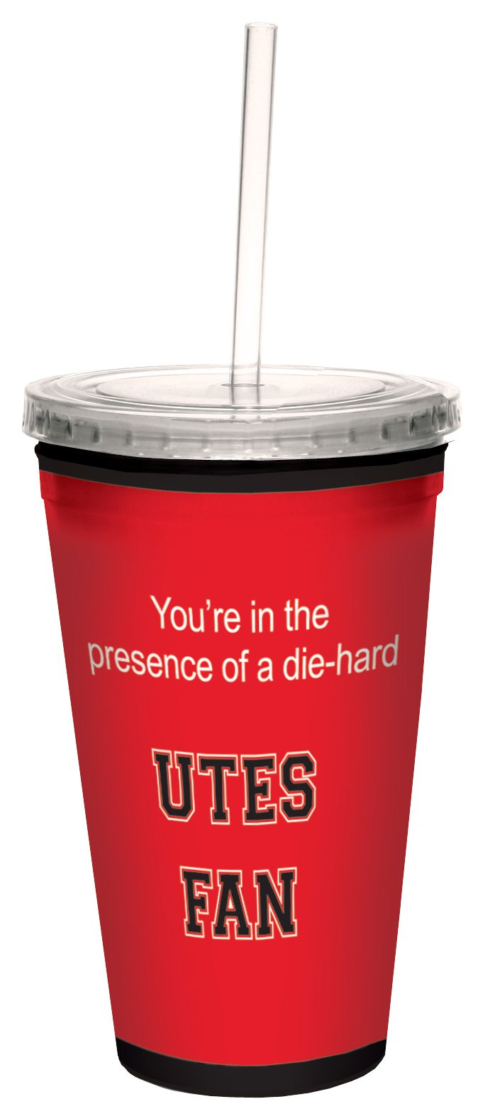 Tree-Free Greetings Utes College Football Fan Artful Traveler Double-Walled Insulated Tumbler with Reusable Straw - 16oz BPA-Free Travel Mug for Game Day, Office & Outdoor Adventures