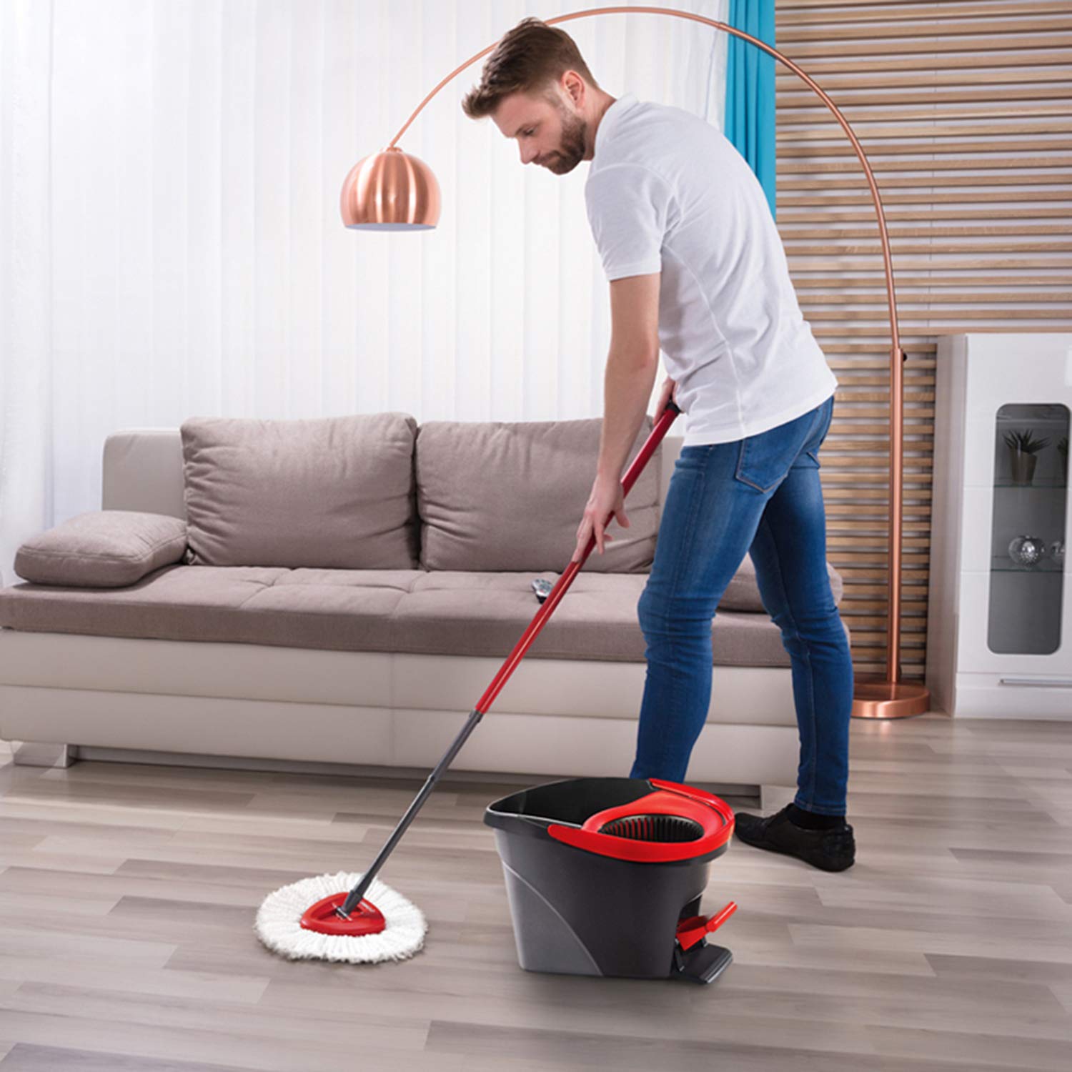 2 Pack EasyWring Spin Mop Replacement Heads - Microfiber Mop Refills for Deep Cleaning Floors, Tiles & Hardwood - Compatible with Most Spin Mops (Perfect for Kitchen, Bathroom & Pet Hair Cleaning)