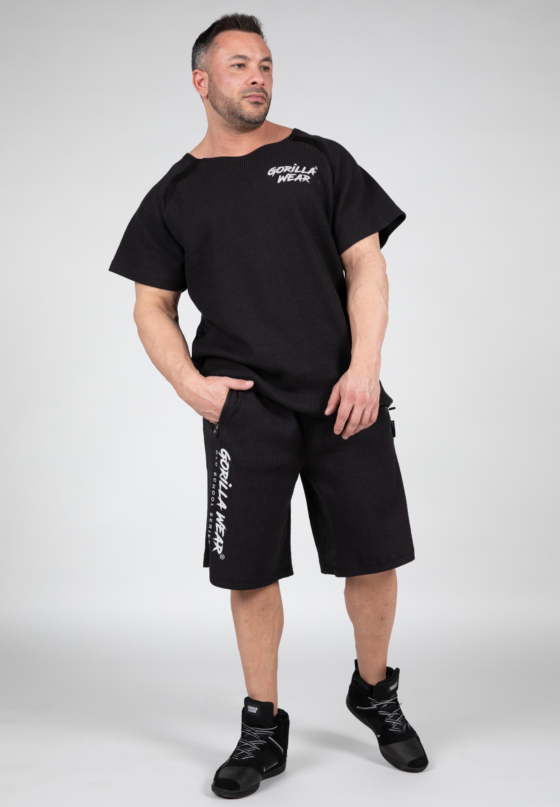 Augustine Old School Shorts for Men - Classic Black Casual Shorts | Perfect for Summer, Gym, and Streetwear