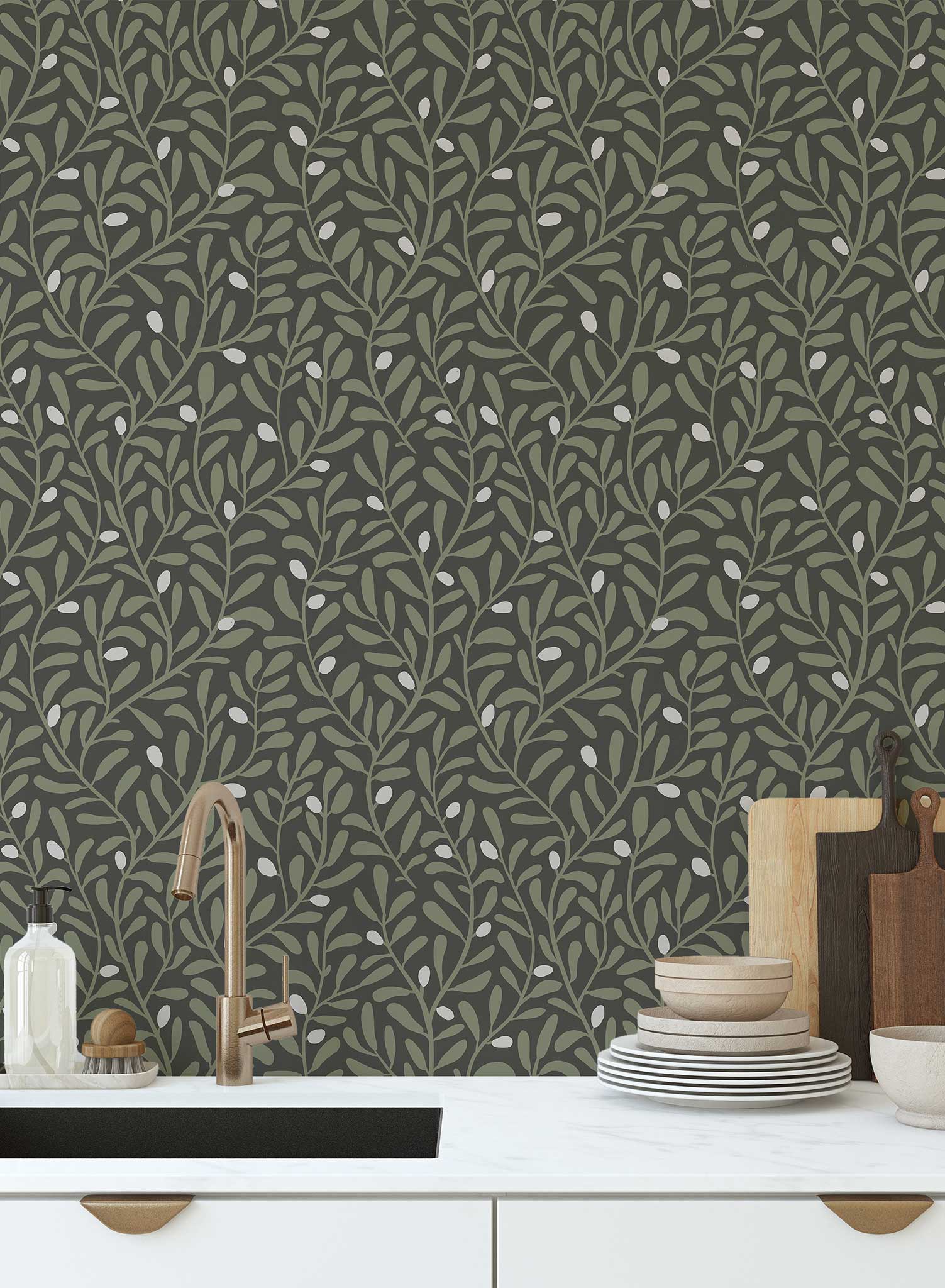Olive Tree Wallpaper - High-Quality Peel and Stick Wallpaper for Home Decor, Living Room, Bedroom, or Office - Easy to Install & Removable