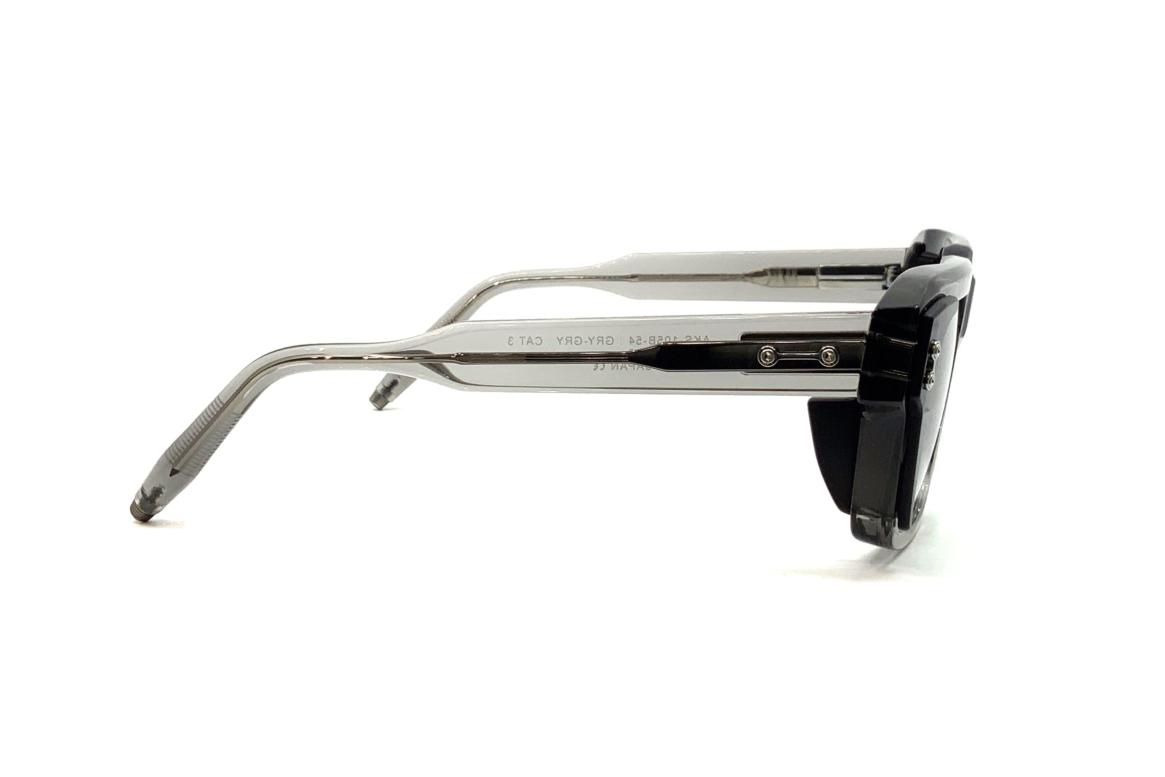 Akoni Hercules Sunglasses - Dark Grey Crystal Lenses with Grey Crystal Side Shields for UV Protection & Style | Perfect for Outdoor Sports, Driving & Fashion