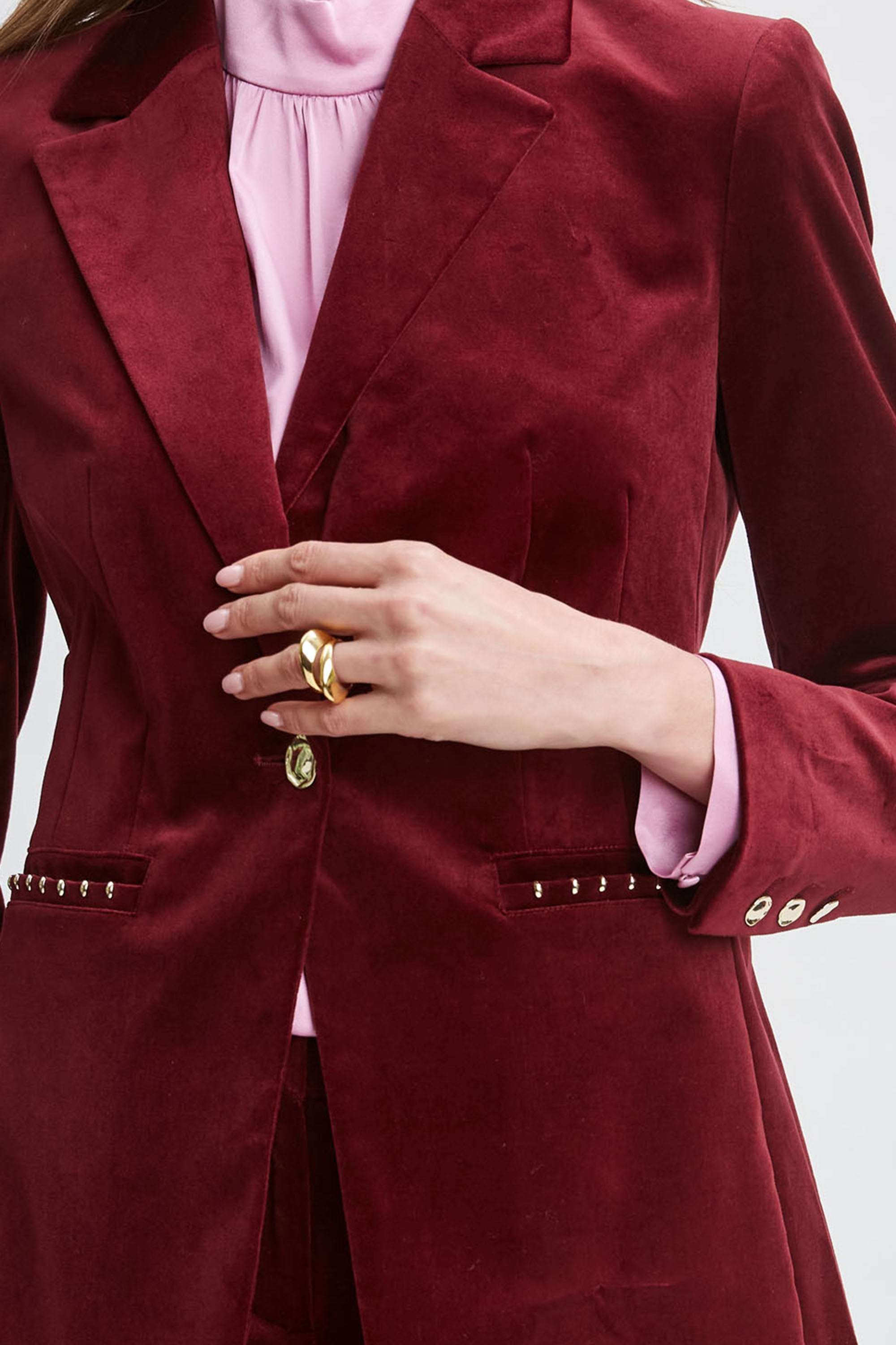 Elegant Single Button Velvet Blazer for Women - Formal & Evening Wear | Perfect for Weddings, Parties & Office Events