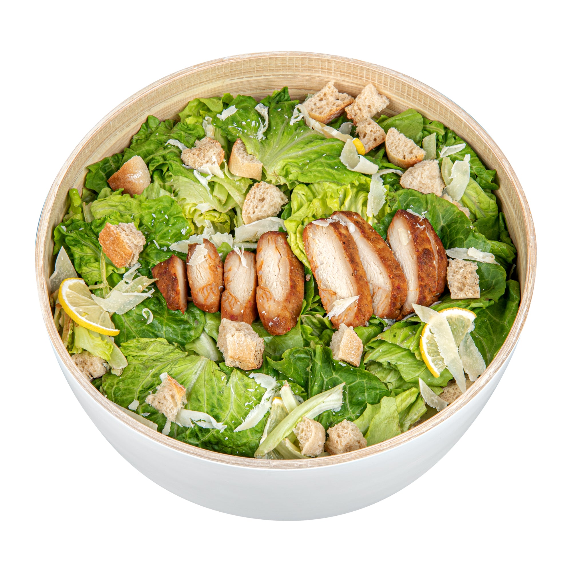 Bambuddha 30 oz Round White Spun Bamboo Large Salad Bowl - 11 x 11 x 5.5 Inches - Eco-Friendly Serving Bowl for Salads, Pasta, Snacks & Entertaining - 1 Count Box