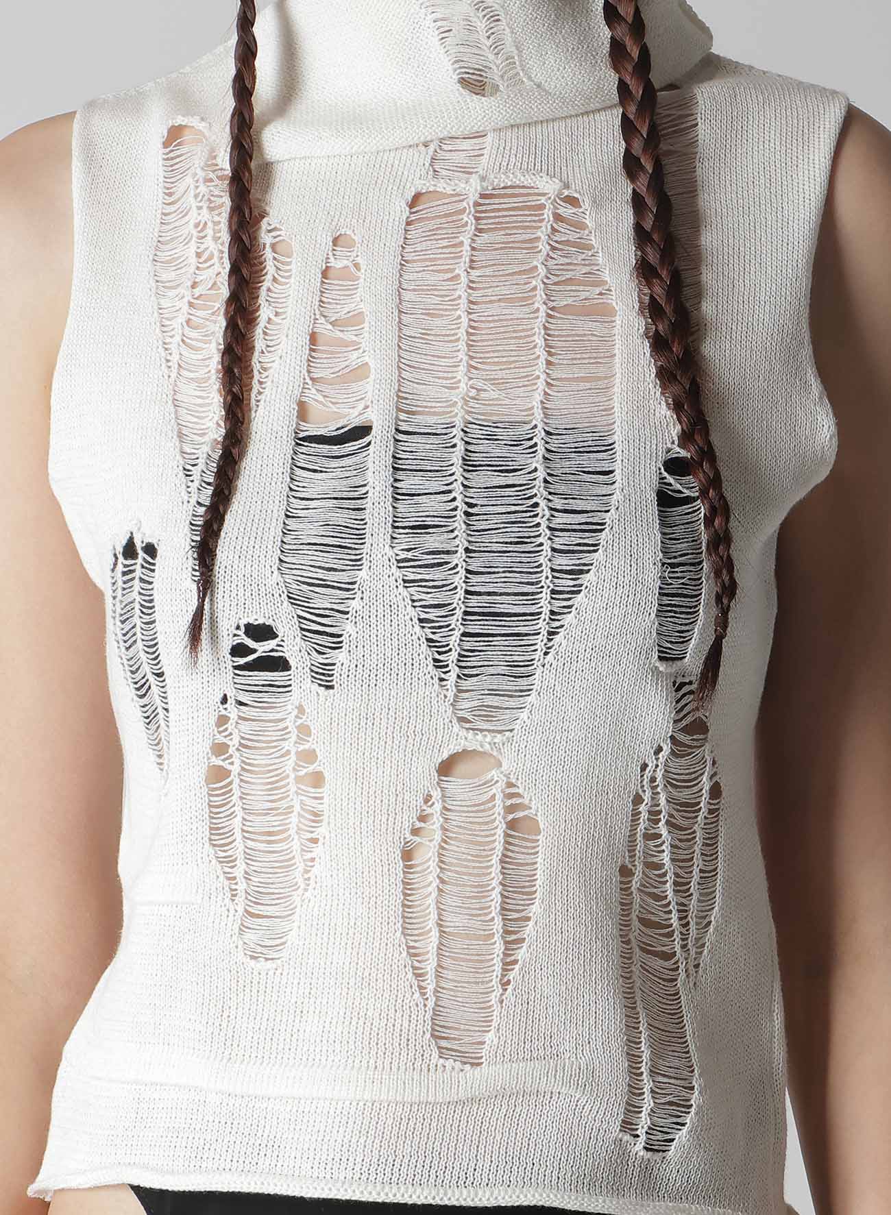CRUSH PLAIN STITCH CRUSHED SLEEVELESS KNIT TOP - Women's Fashion Casual Summer T-Shirt for Beach, Party & Everyday Wear