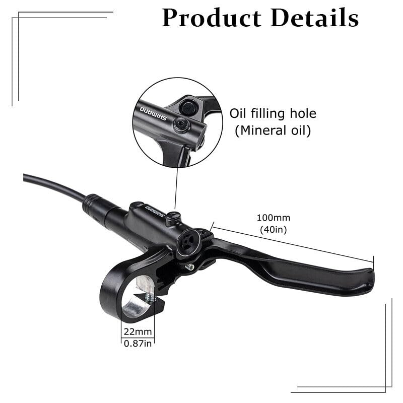 JKSPORTS Shima OEM MT200 MTB Hydraulic Disc Brake Set - Front Left 1000mm with Lever | Mountain Bike Disc Brakes for Trail & Downhill Riding
