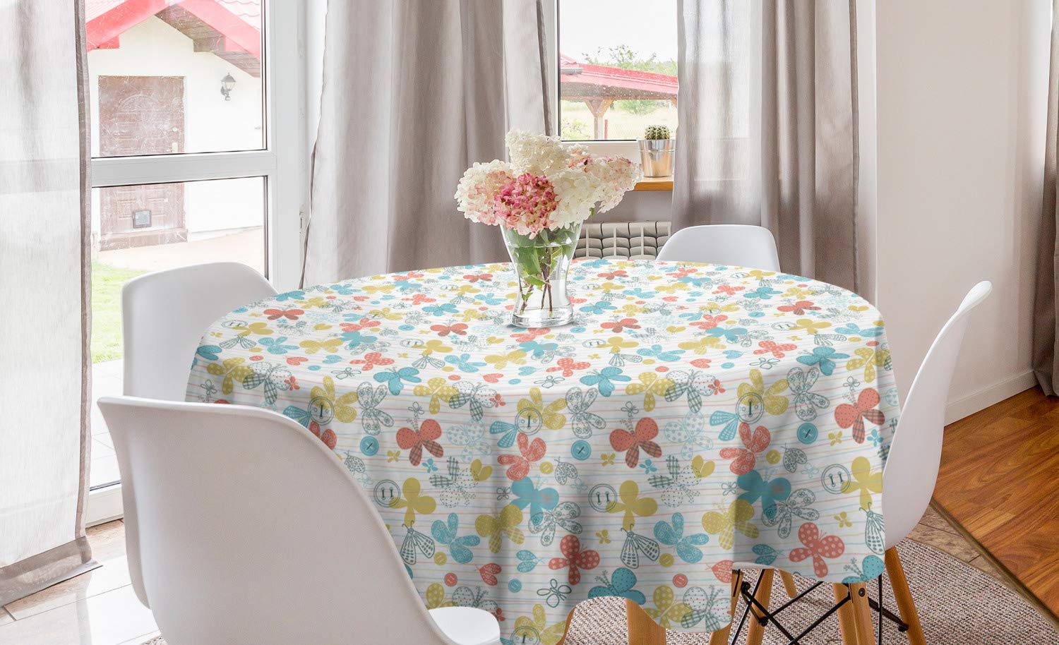 Ambesonne Round Tablecloth 60