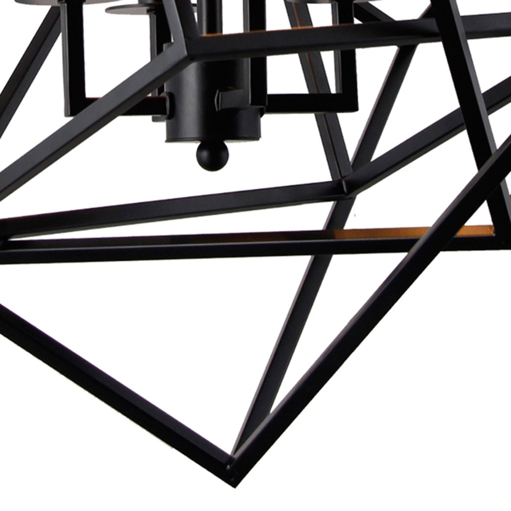 AA Warehousing LZ1183-4B 4-Light Black Chandelier - Modern Ceiling Light Fixture for Dining Room, Bedroom & Living Room Decor