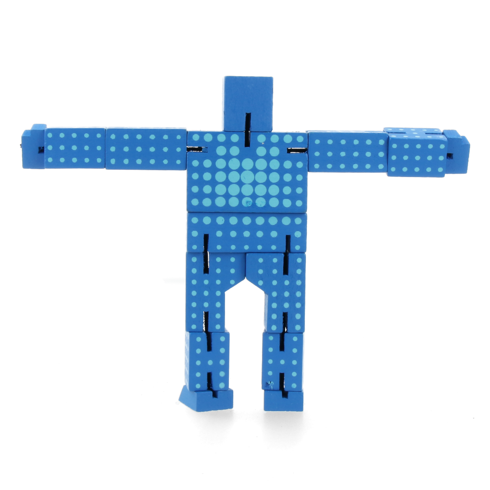 Cubebot Micro Dot Blue - Mini Wooden Puzzle Robot Toy for Kids & Adults - Perfect for Stress Relief, Office Decor & STEM Learning