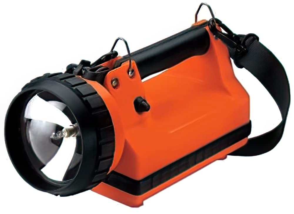 Streamlight 45110 LiteBox Standard System 20-Watt Spot Bulb with 120V AC/12V DC Charger, Shoulder Strap & Mounting Rack - Orange Portable Work Light for Construction, Camping, Emergency & Outdoor Activities