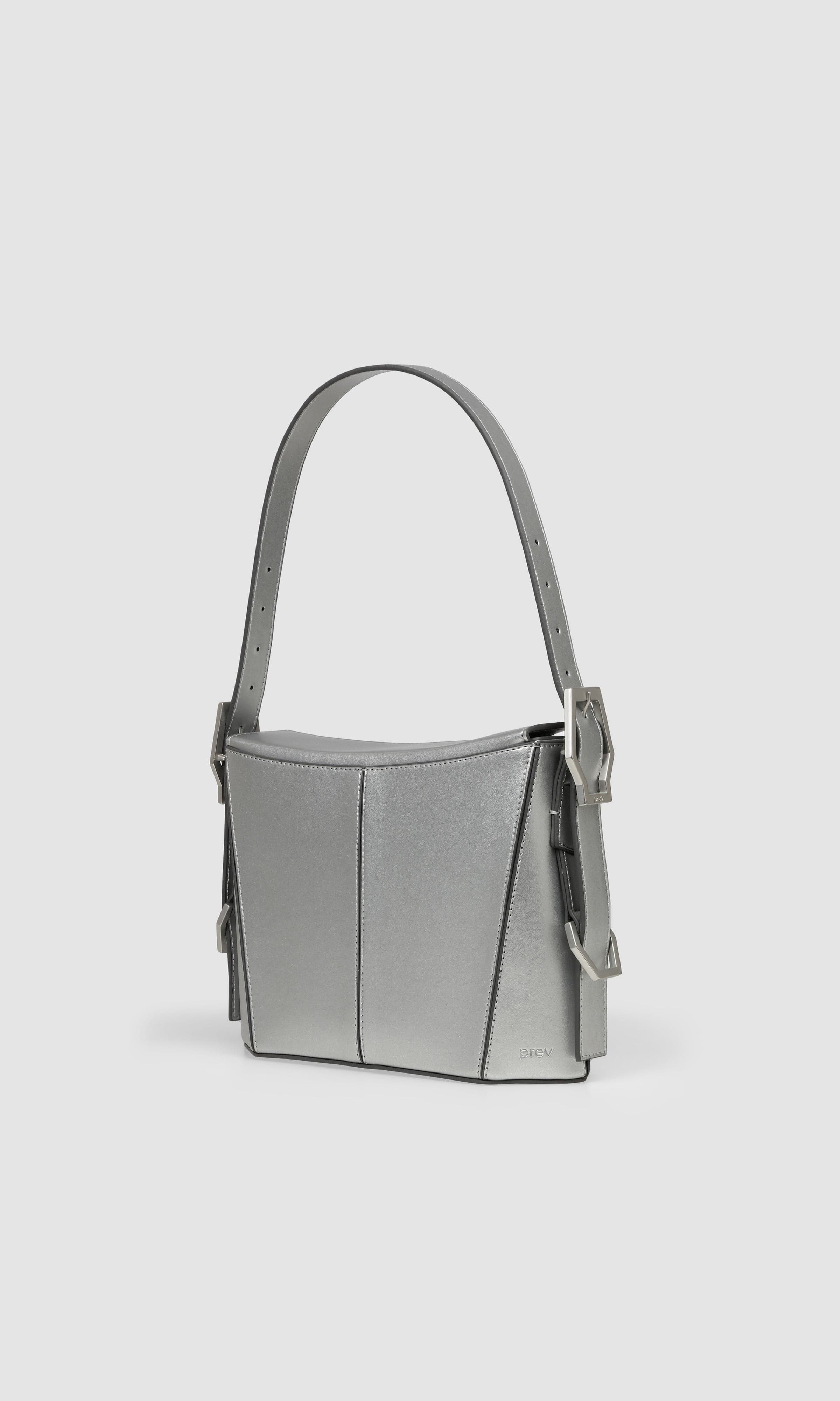 Kiara Vegan Apple Leather Shoulder Bag for Women | Silver Crossbody Purse | Eco-Friendly Fashion Accessory for Work, Travel & Everyday Use