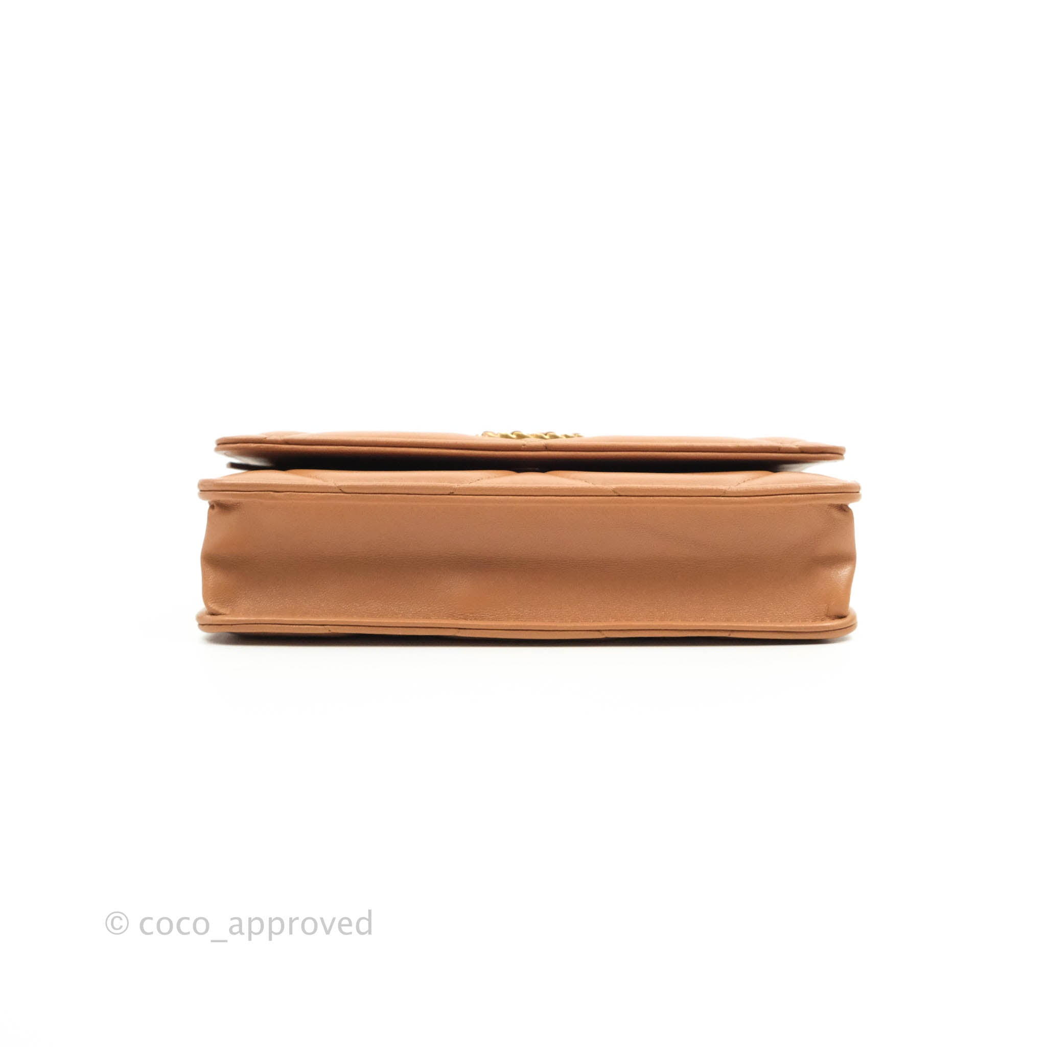 Chanel 19 Wallet on Chain WOC Dark Beige Caramel Lambskin Mixed Hardware 21K - Luxury Crossbody Bag for Women, Perfect for Evening Parties & Date Nights