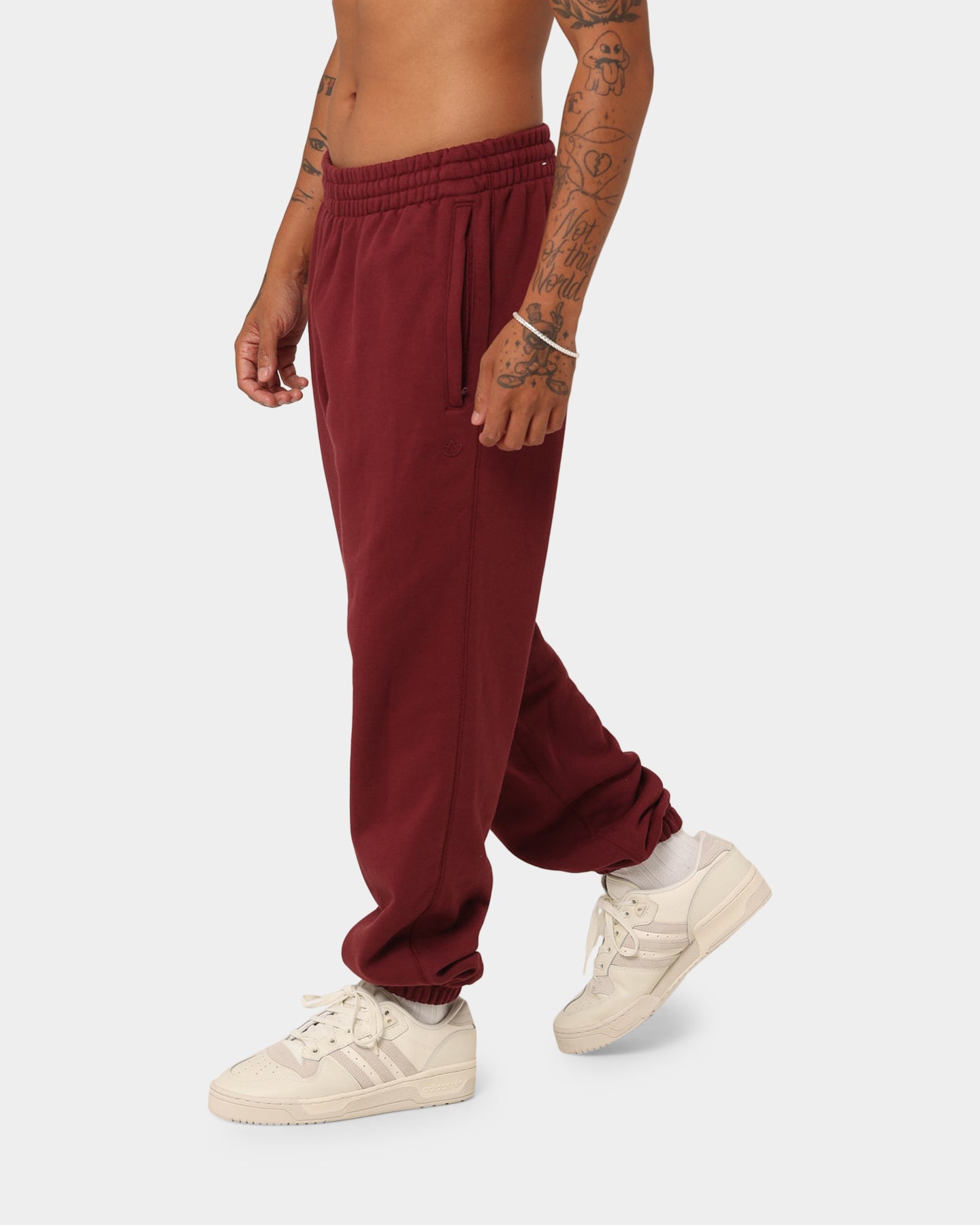 Adidas Originals French Terry Sweatpants for Men - Shadow Red | Comfortable Lounge & Workout Pants for Casual Wear & Gym